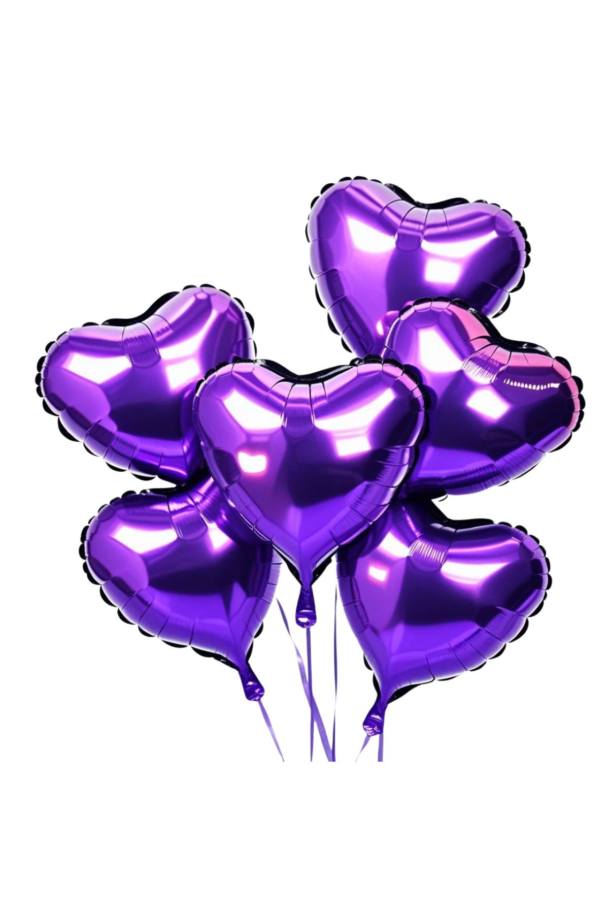 tedaks 5 Adet 18 İnç 45 Cm Kalp Folyo Balon Mor