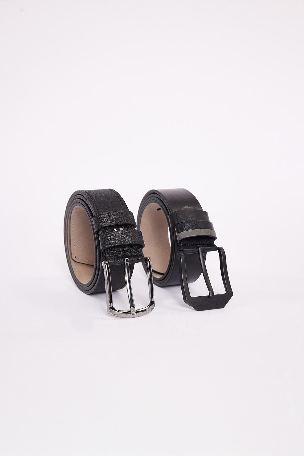 Tudors Erkek 2'li Set 4 Cm Spor Siyah Kemer