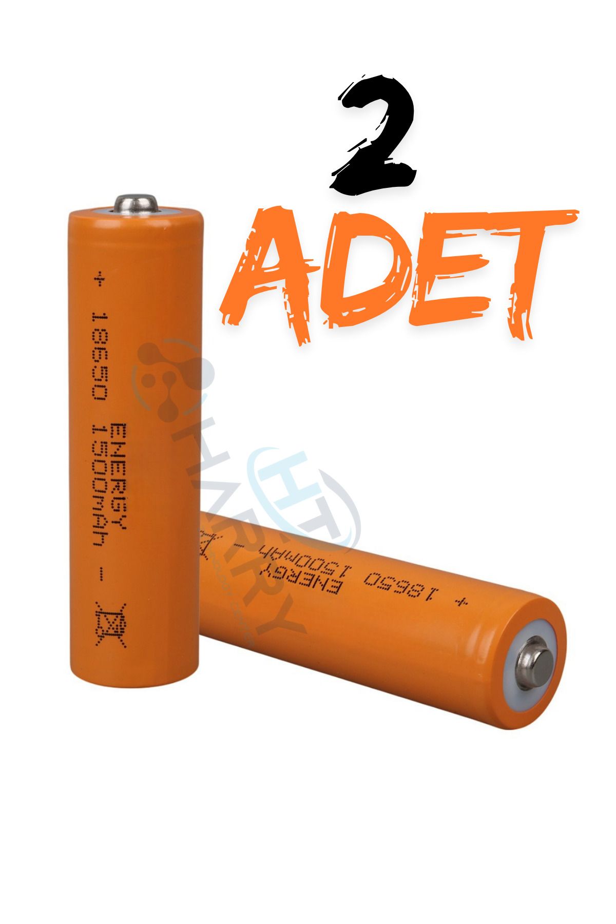 harry 2 Adet 3.7 Volt 1500 Mah 18650 Başlıklı Pil Şarj Edilebilir PİL Li-ion (Lityum İyon) FENER PİLİ