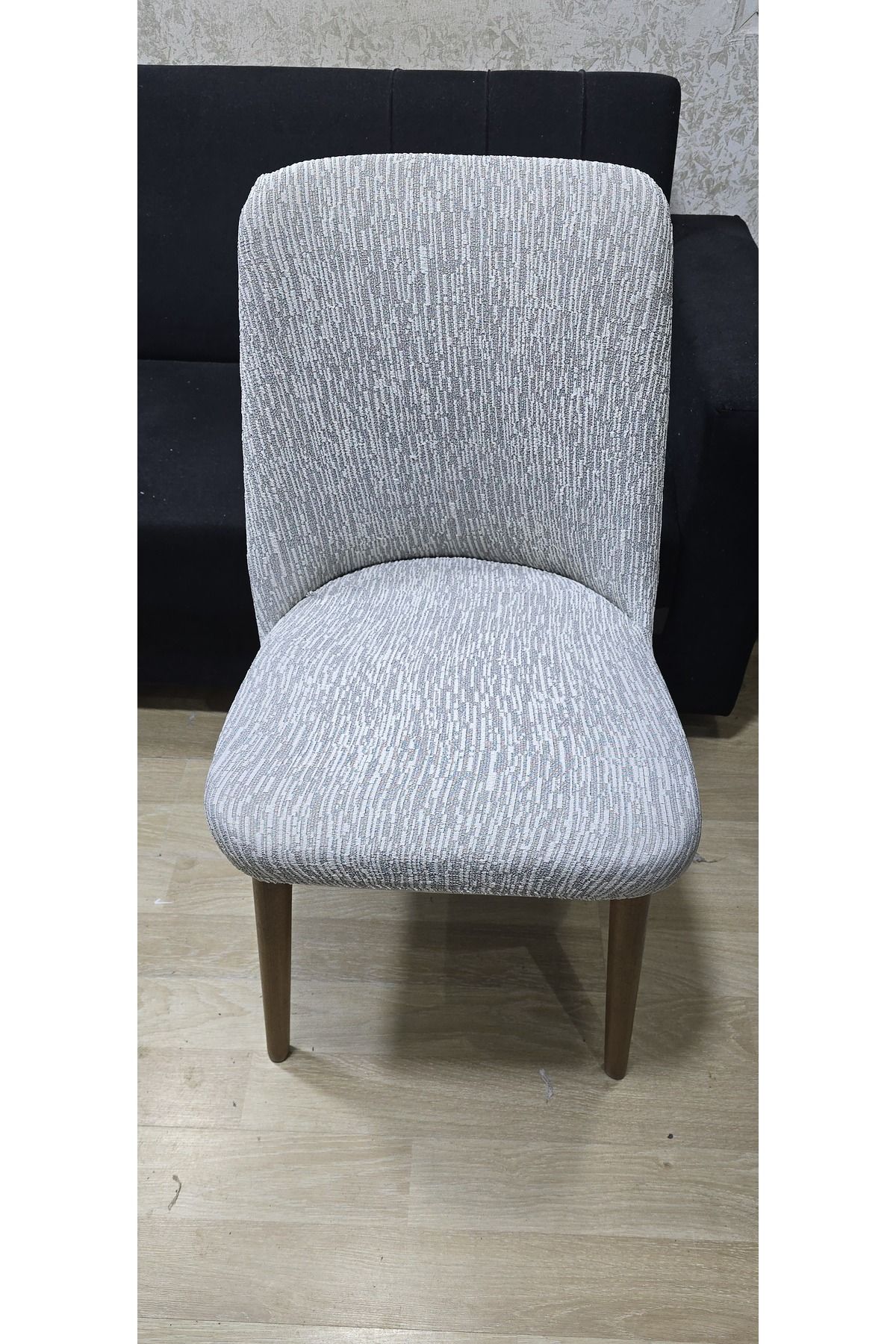 Rişte Home 8 li A Kalite Jakarli Ağaç Desen Yüksek Kaliteli Esnek Lastikli Oval Sandalye Kılıfı 8 Adet