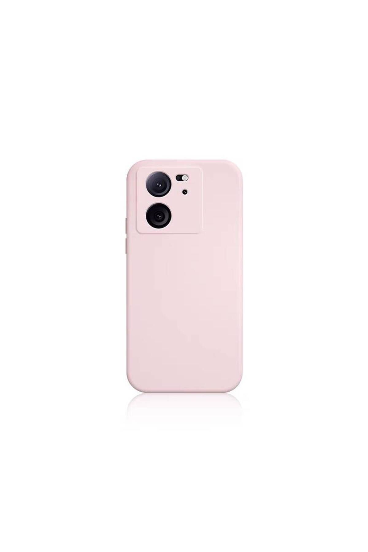 Nevarium Mi 13T Pro Kılıf Lansman İçi Kadife Kamera Korumalı Mara Silikon Kılıf - Pembe