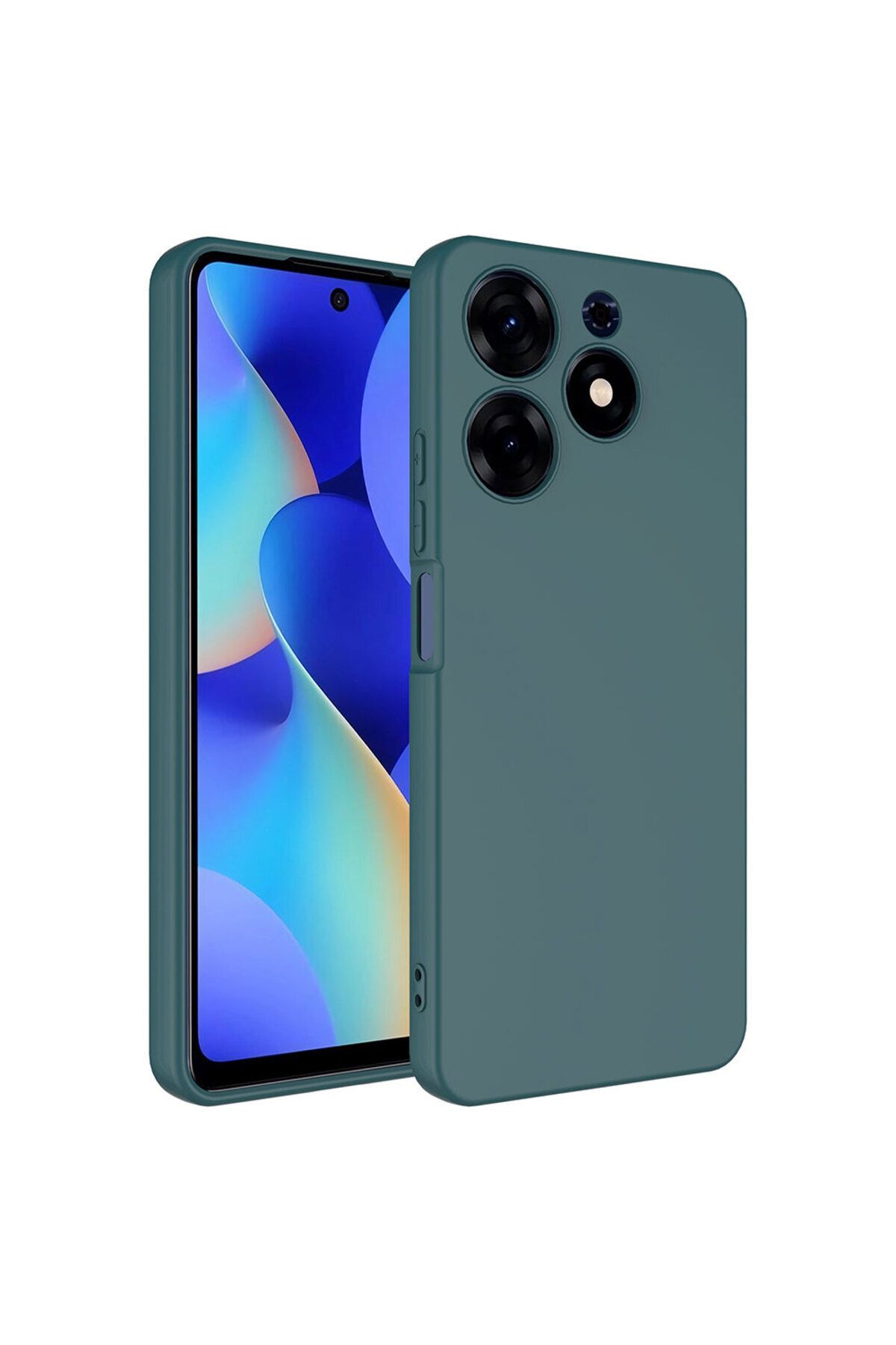 Nevarium Tecno Spark 10 Pro Kılıf Lansman İçi Kadife Kamera Korumalı Mara Silikon Kılıf - Koyu Yeşil