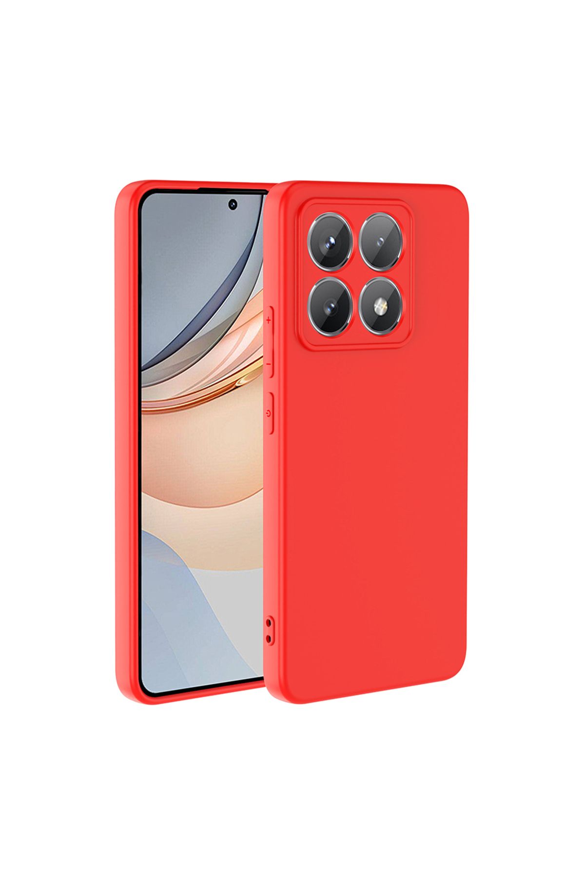 Nevarium Xiaomi 14T Pro Kılıf Lansman İçi Kadife Kamera Korumalı Mara Silikon Kılıf-Kırmızı