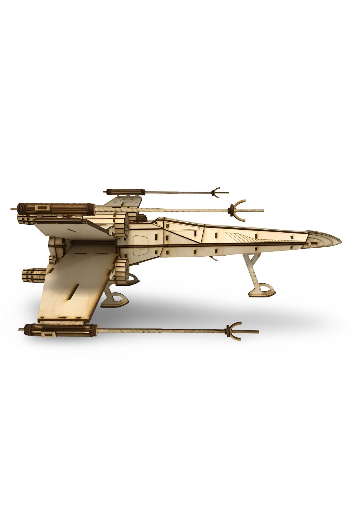 ALGWOOD 588 Parça Star Wars X-Wing Ahşap Uzay Savaş Uçağı Maketi - 3D X-Wing Savaş Uçağı Ahşap Maket
