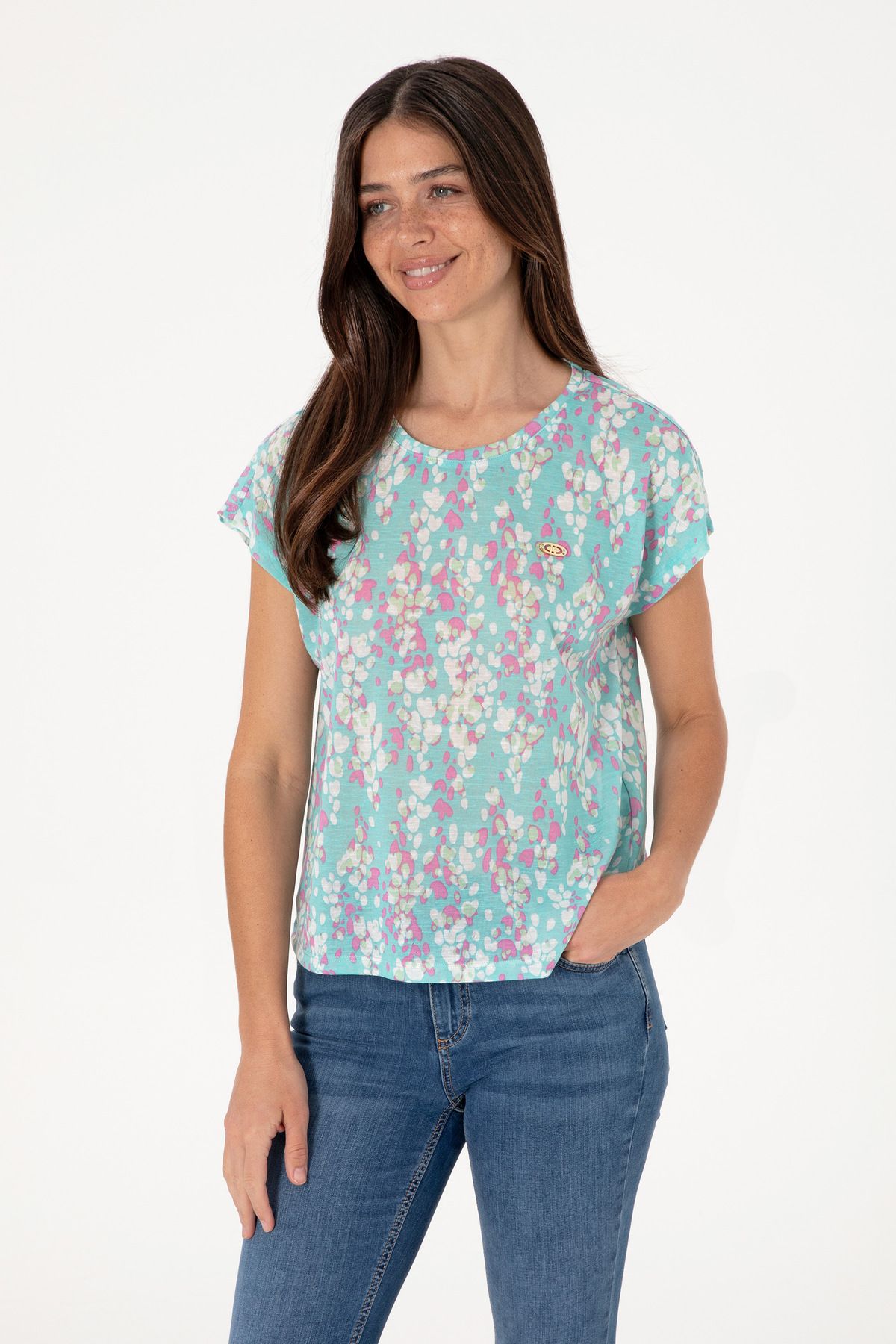 U.S. Polo Assn. Kadın Aqua Tişört 50300766-VR007