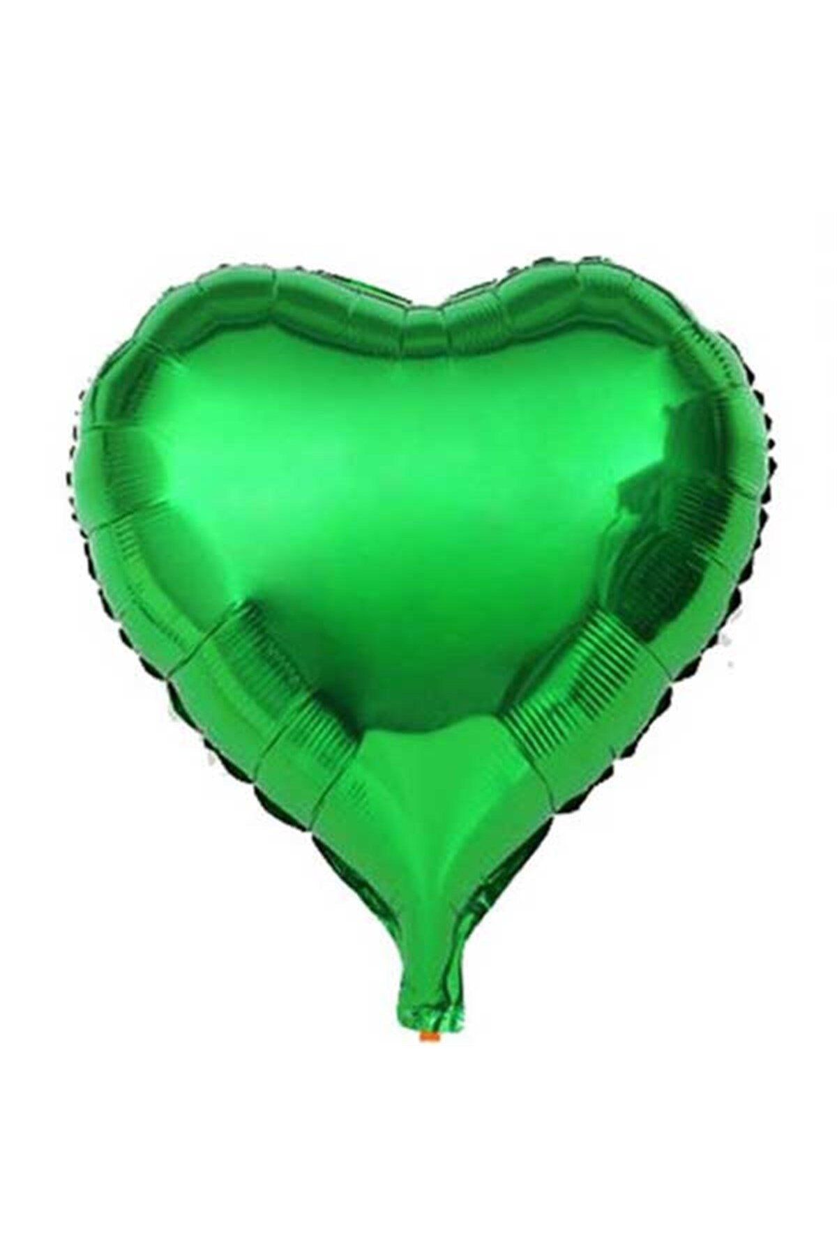 tedaks 1 Adet 24 inç 60 Cm Parlak Folyo Kalp Balon Yeşil