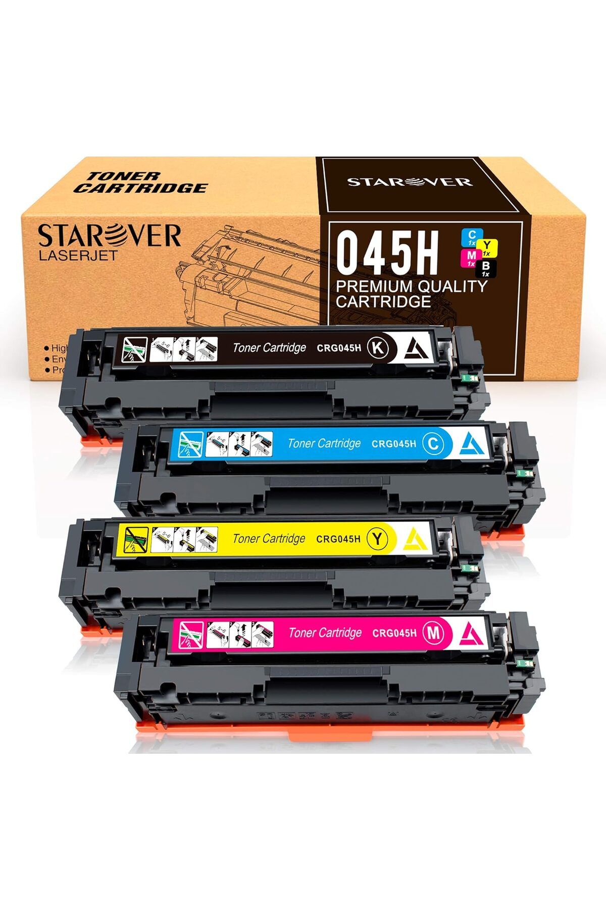 Canon Color YUKSEK KAP. MF634Cdw MF632Cdw LBP612Cdw LBP612C LBP612 MF632 MF632C 634C MF634 (4 Pack)