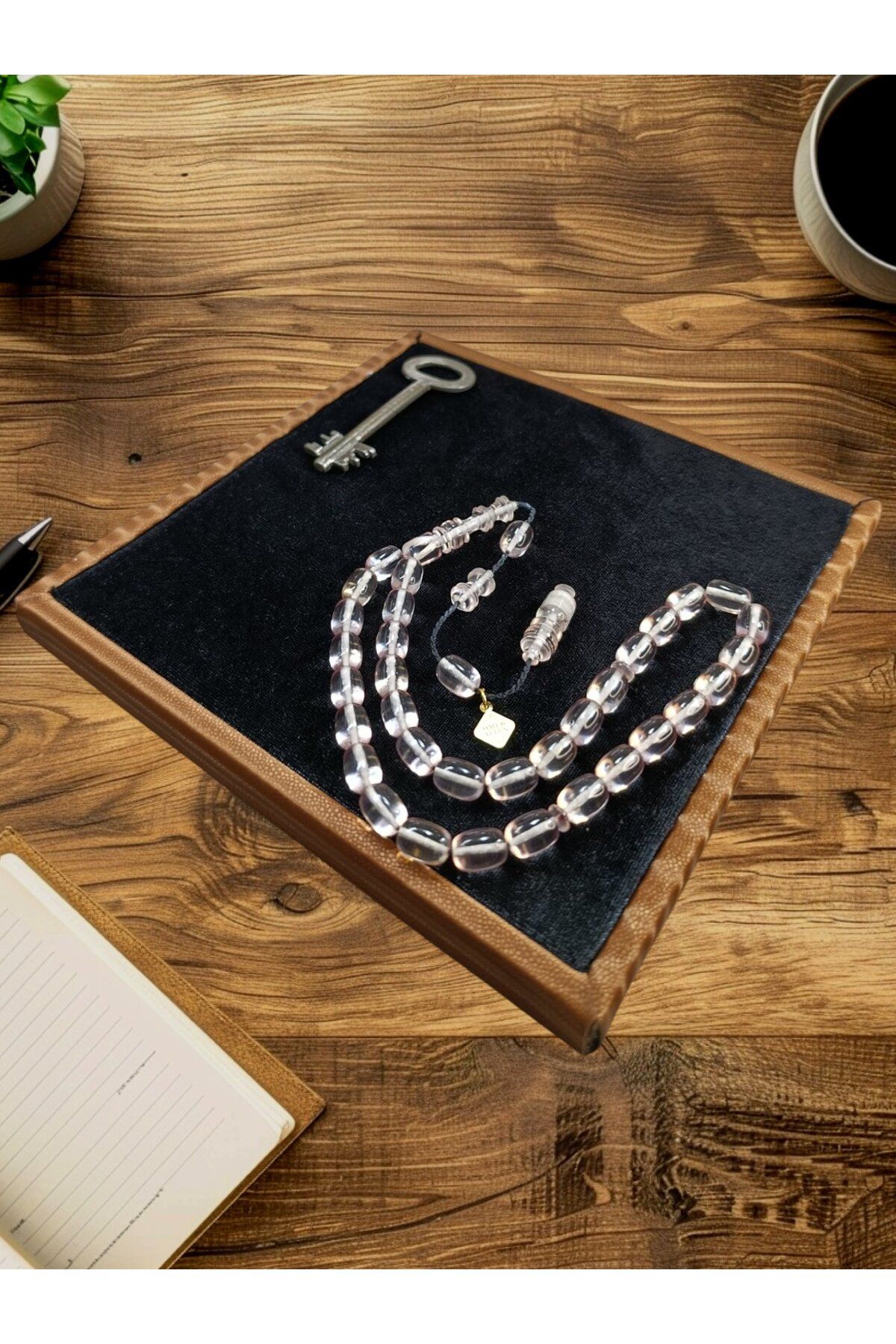 Anemore Collection ATEŞ KEHRİBAR TESBİH KAPSÜL KESİM ŞEFFAF RENK ÖMER ALTUN USTA İŞİ BABALAR GÜNÜ SEVGİLİYE HEDİYE T-8