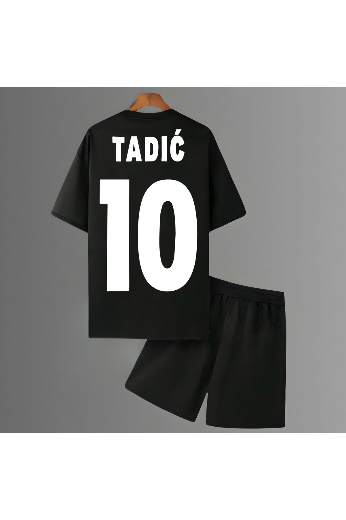 Biy Store Dusan Tadic sırt forma baskılı unisex kadın erkek kısa kollu siyah tişört t-shirt şort takımı