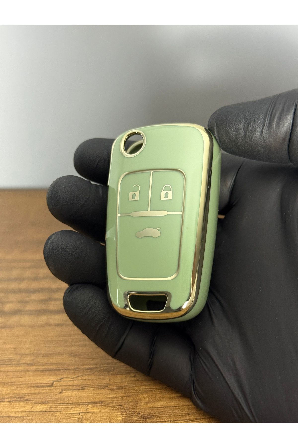 Mavi Keys Opel Astra J, Insignia, Vauxhall, Chevrolet Cruze 3 Düğmeli Silikon Kumanda Kılıfı - Yeşil Renk