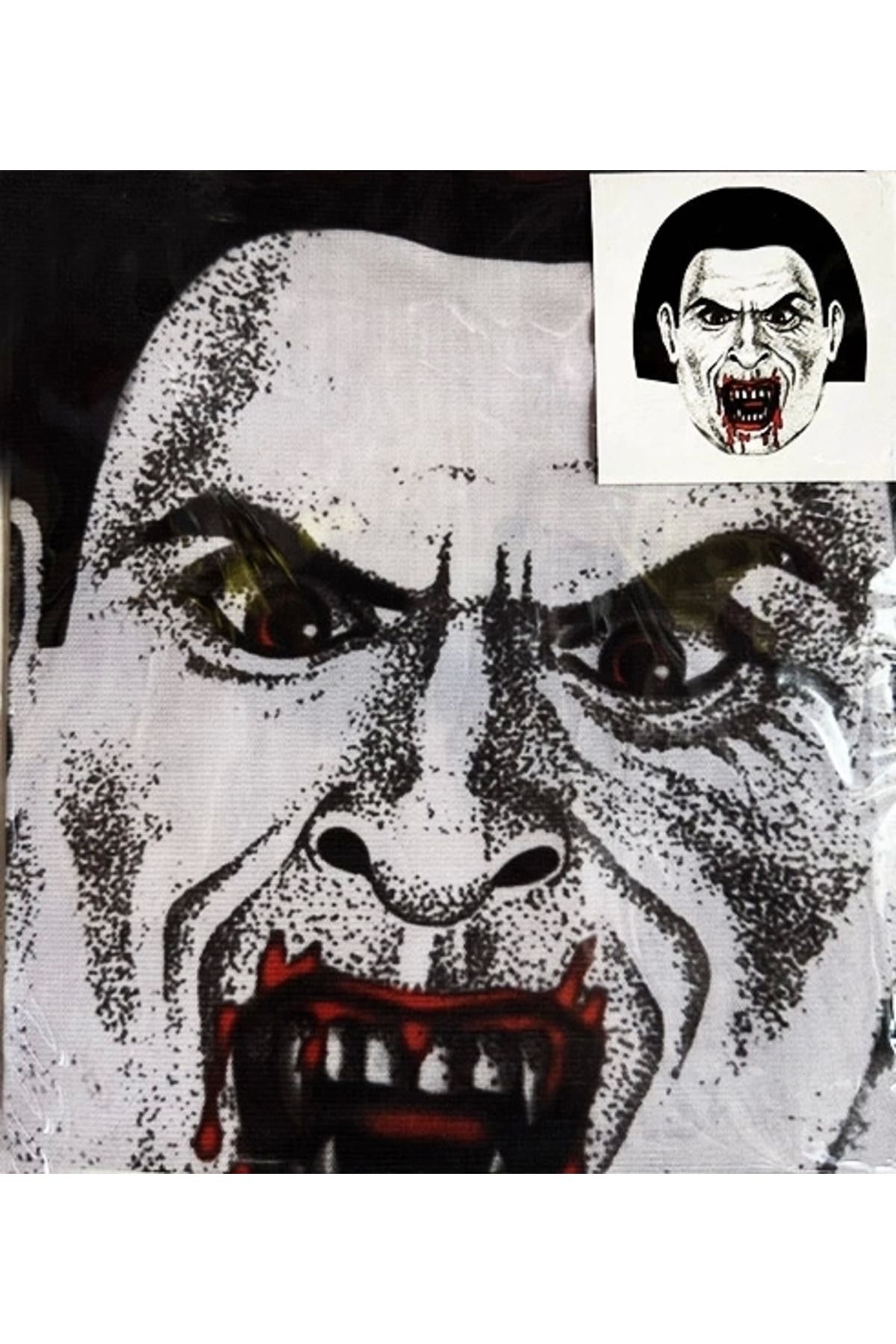Yuba Avm Yüze Yapışan Kafaya Tam Geçmeli Streç Kanlı Vampir Maske Bez Maske Model 2-2