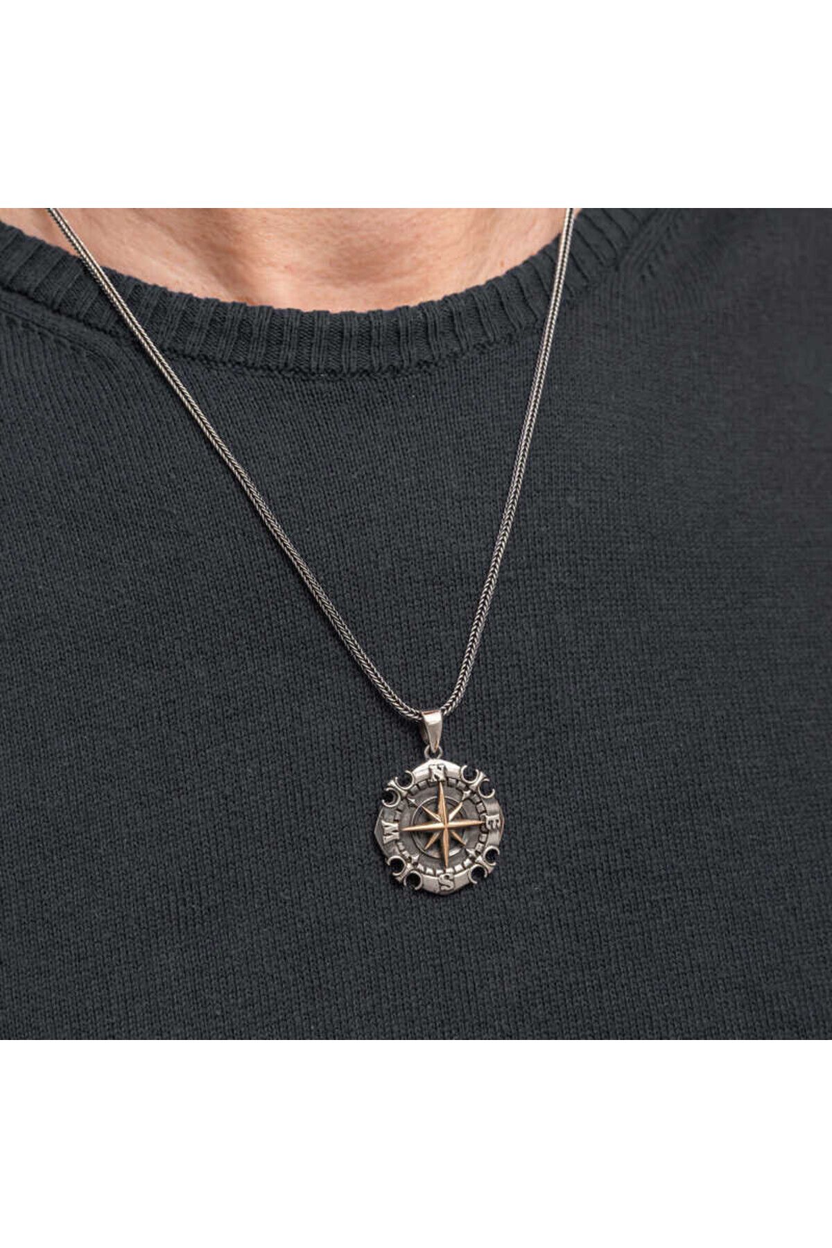 shop Pusula Oksitli 925 Ayar GümüşErkek Kolye