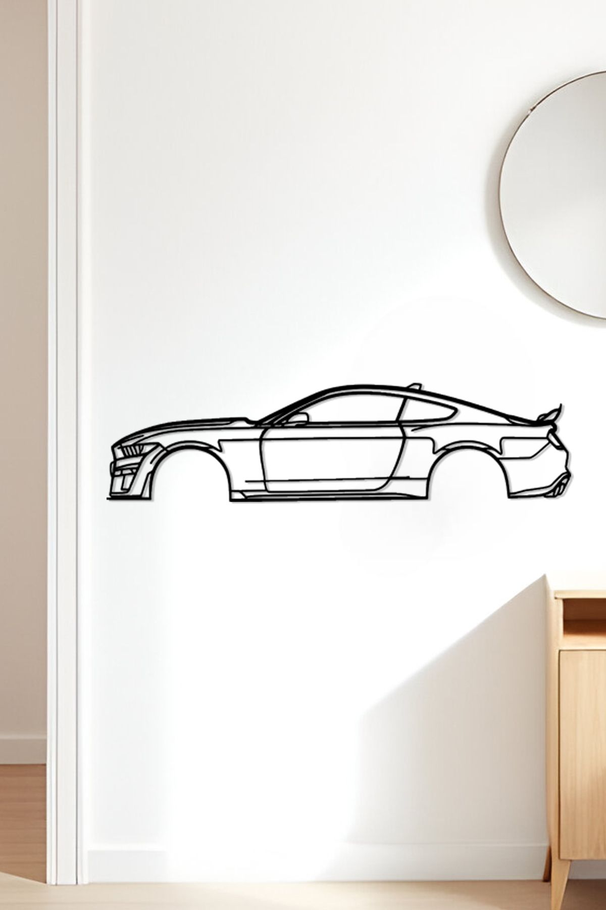 oalpo Mustang GT500 Modern Dekoratif Tablo, Dolap, Duvar ve Kapı Üzerine Uygun, 3D Baskı, 20cm