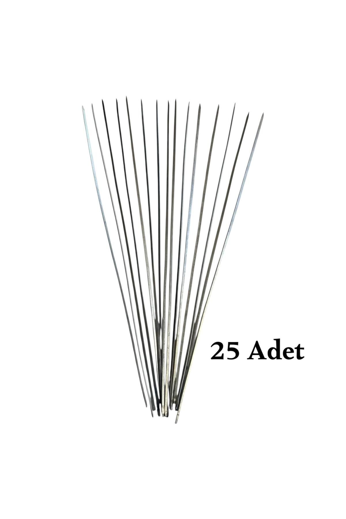 YILMAZNARGİLE Ciğer Şişi 25 Adet 55 cm ,Et Mangal Yassı şiş (uzunluk 55 cm ),Mangal Aksesuarı Kebap,Ciğer,Kuşbaşı