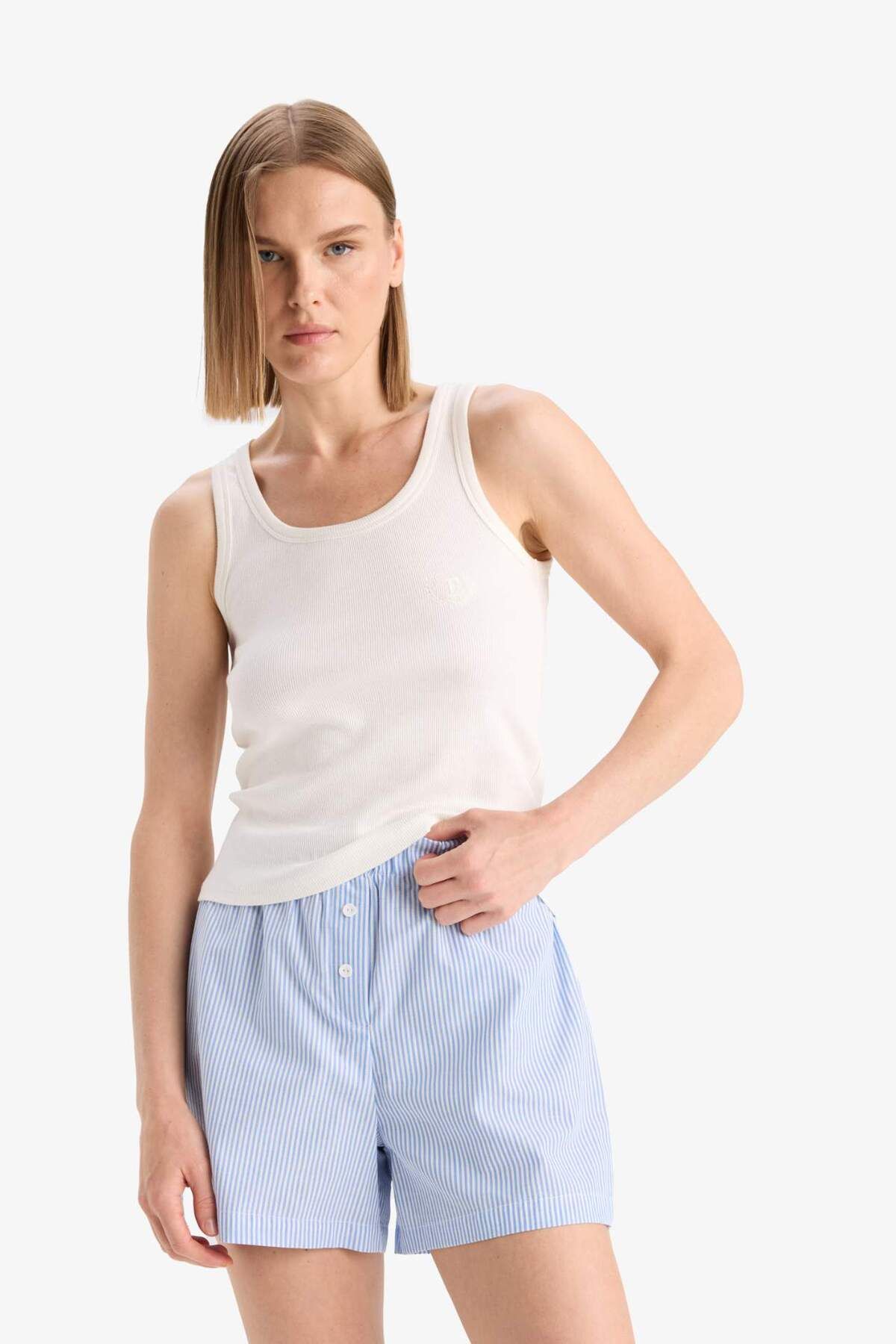 DeFacto-Regular Fit Poplin 2-Piece Bottom-Fall in Love E4342Ax25Sm 8