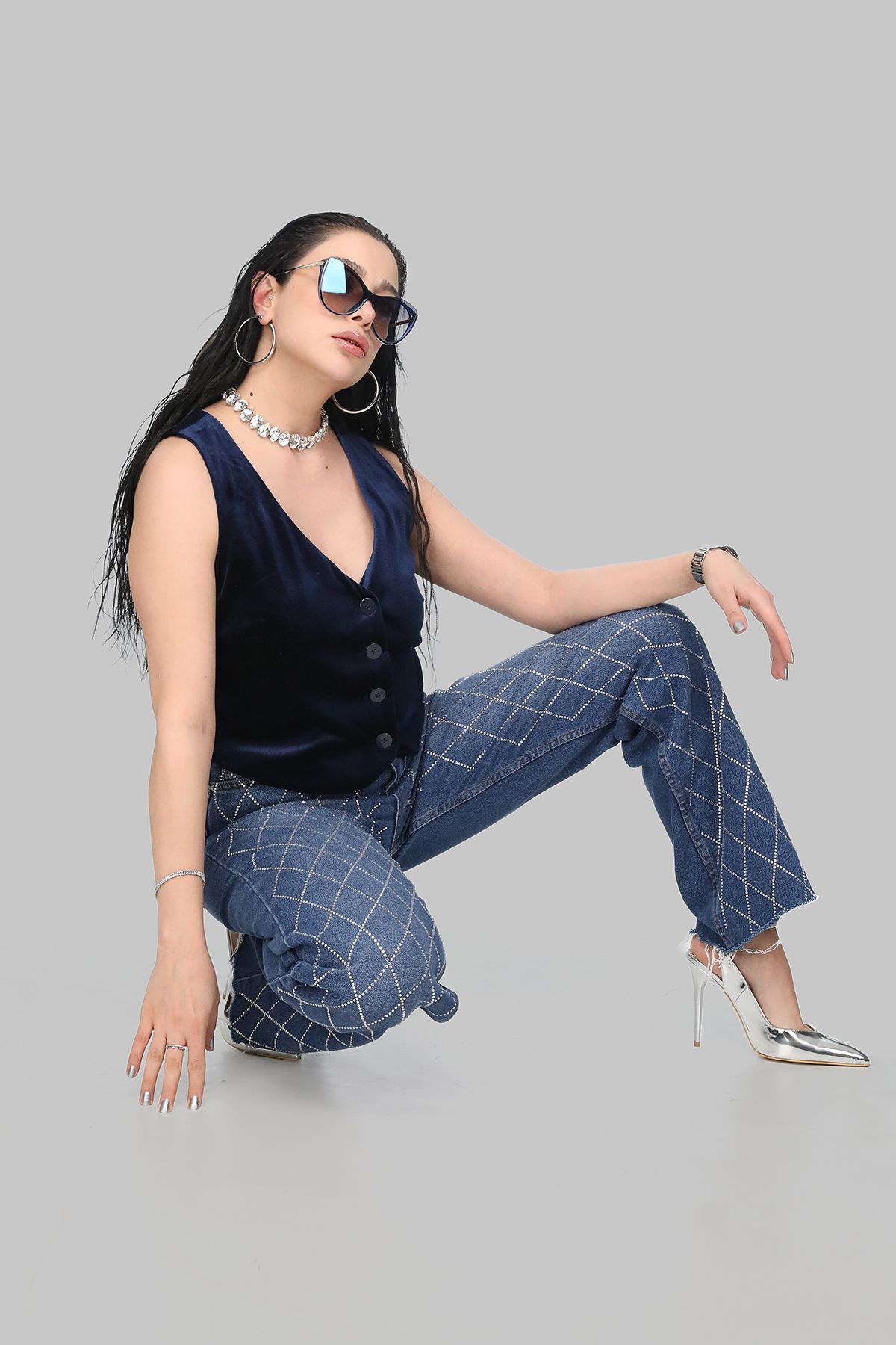 BellaVita jena taşlı jeans