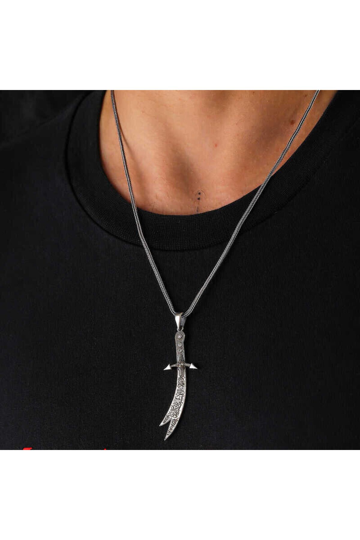 shop Hz Ali Zulfikar Kılıcı 925 Ayar Gümüş Erkek Kolye