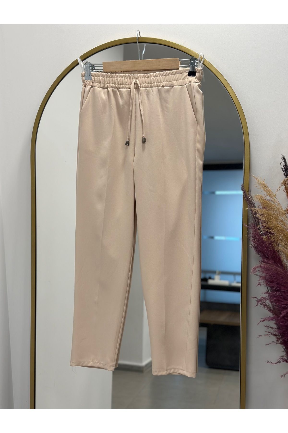 MİHRA STORE Asya Havuç Paça Pantolon-MT1444 Taş