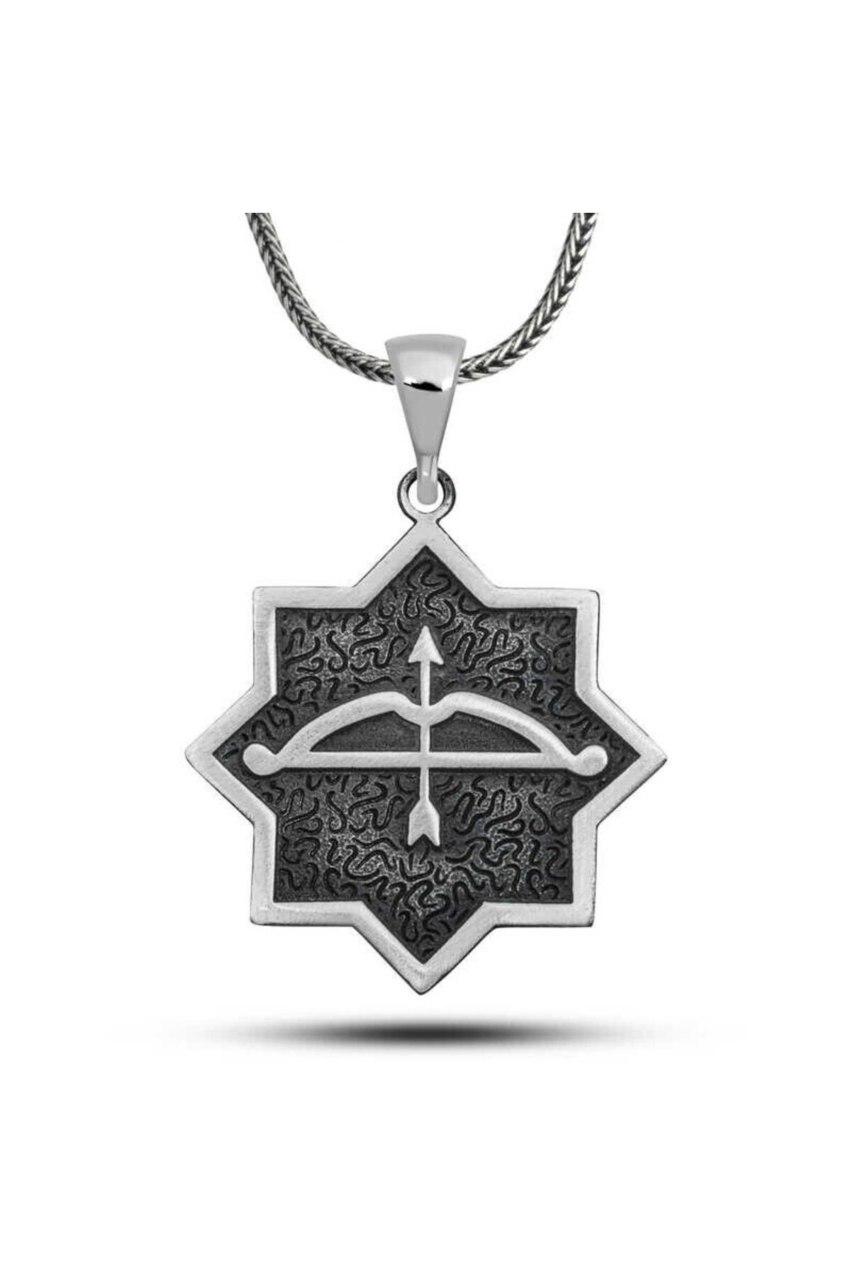 shop Ok Yay İşlemeli Sekizgen 925 Ayar Gümüş Erkek Kolye