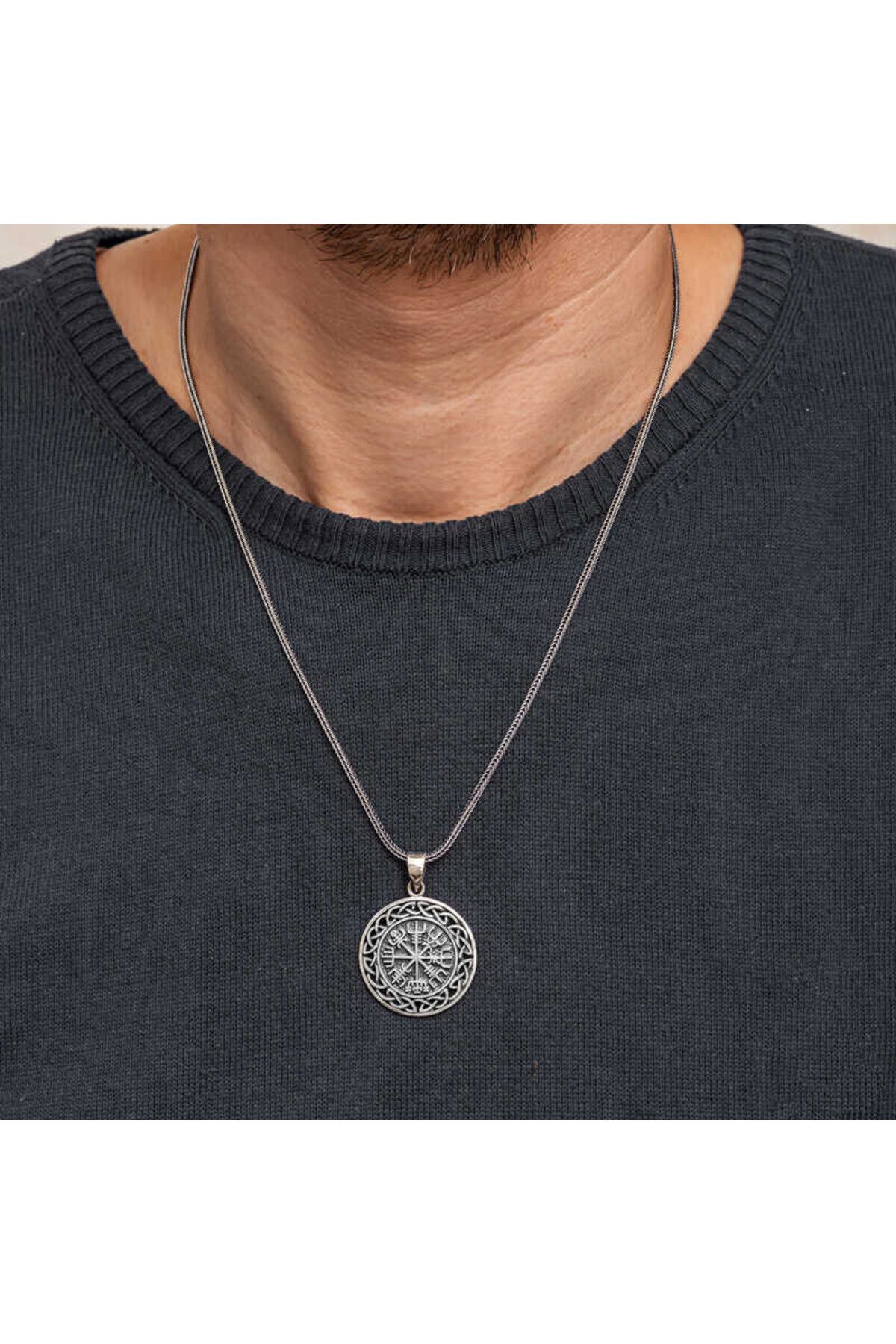 shop Viking Pusula 925 Ayar Gümüş Erkek kolye