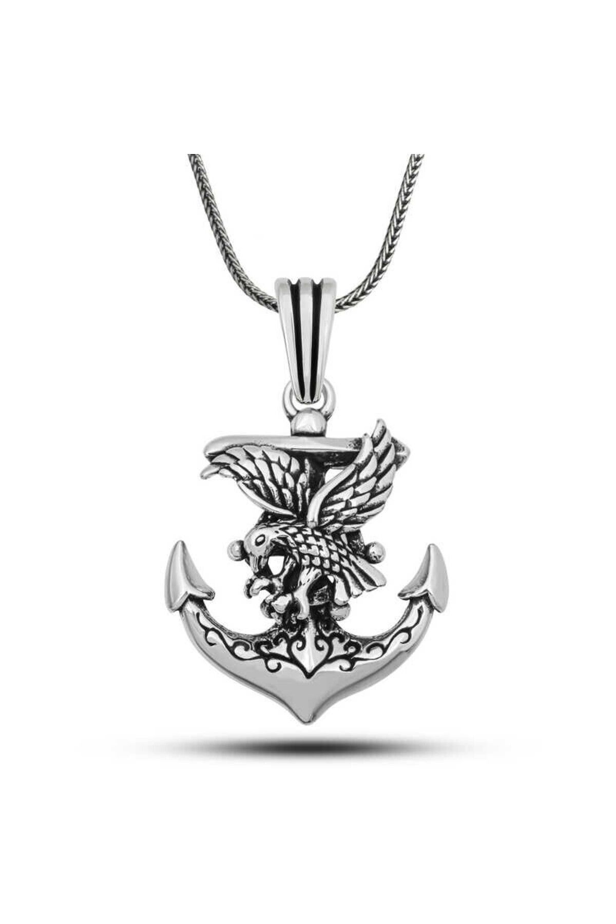 shop Kartal Deniz Çapası 925 Ayar Gümüş Erkek Kolyesi
