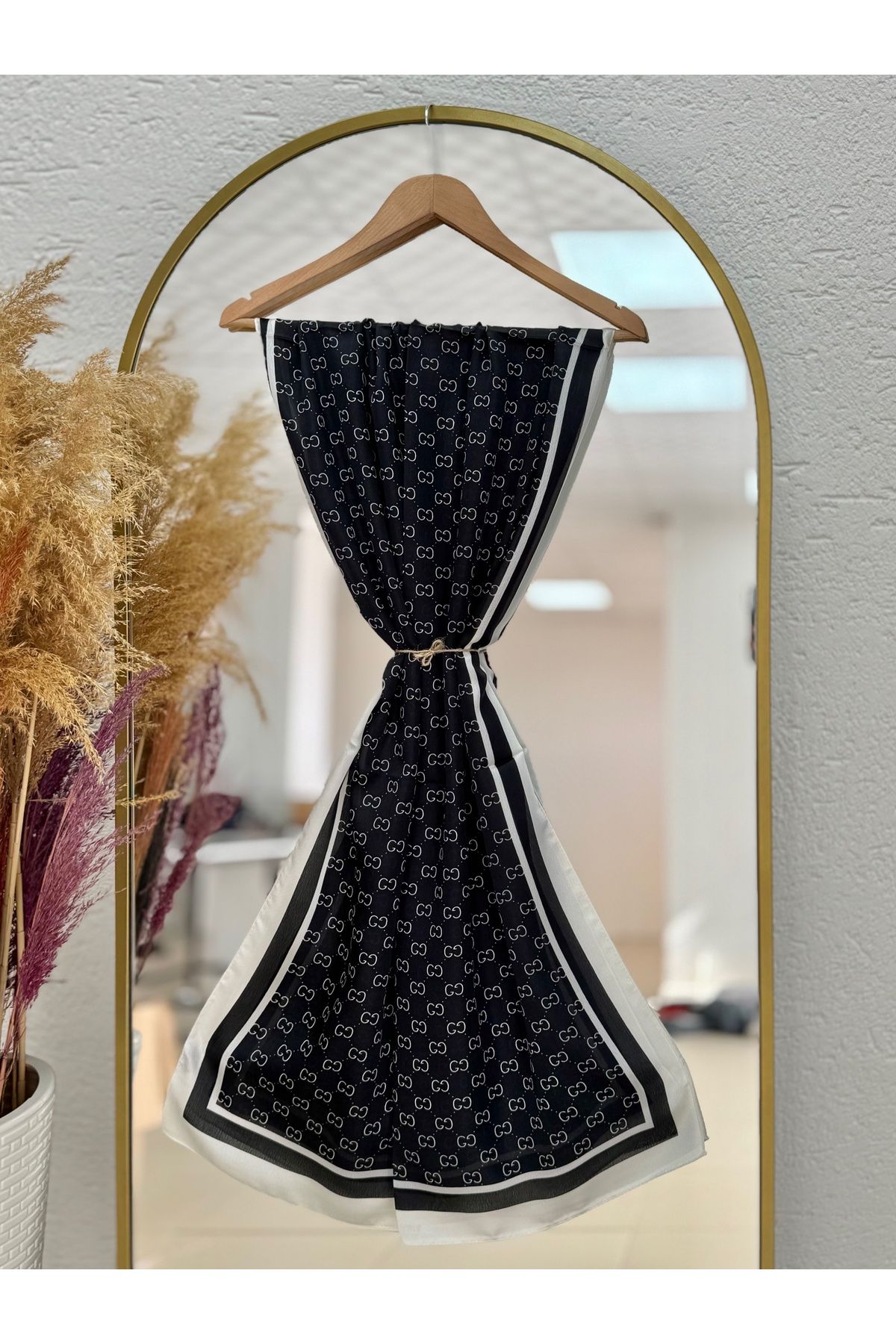 MİHRA STORE Rosalia Marka Vual Şal Beyaz