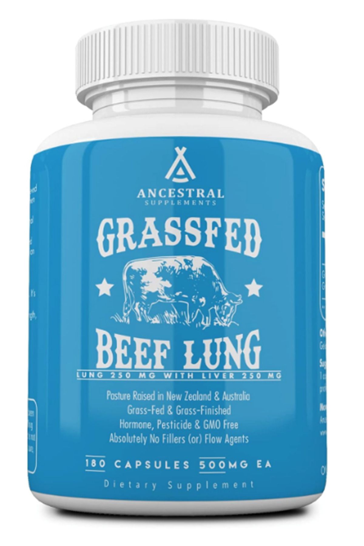 Ancestral Supplements Grass Fed Beef Lung, 500mg, Lung And Liver, Respiratory, Vascular, And Circul