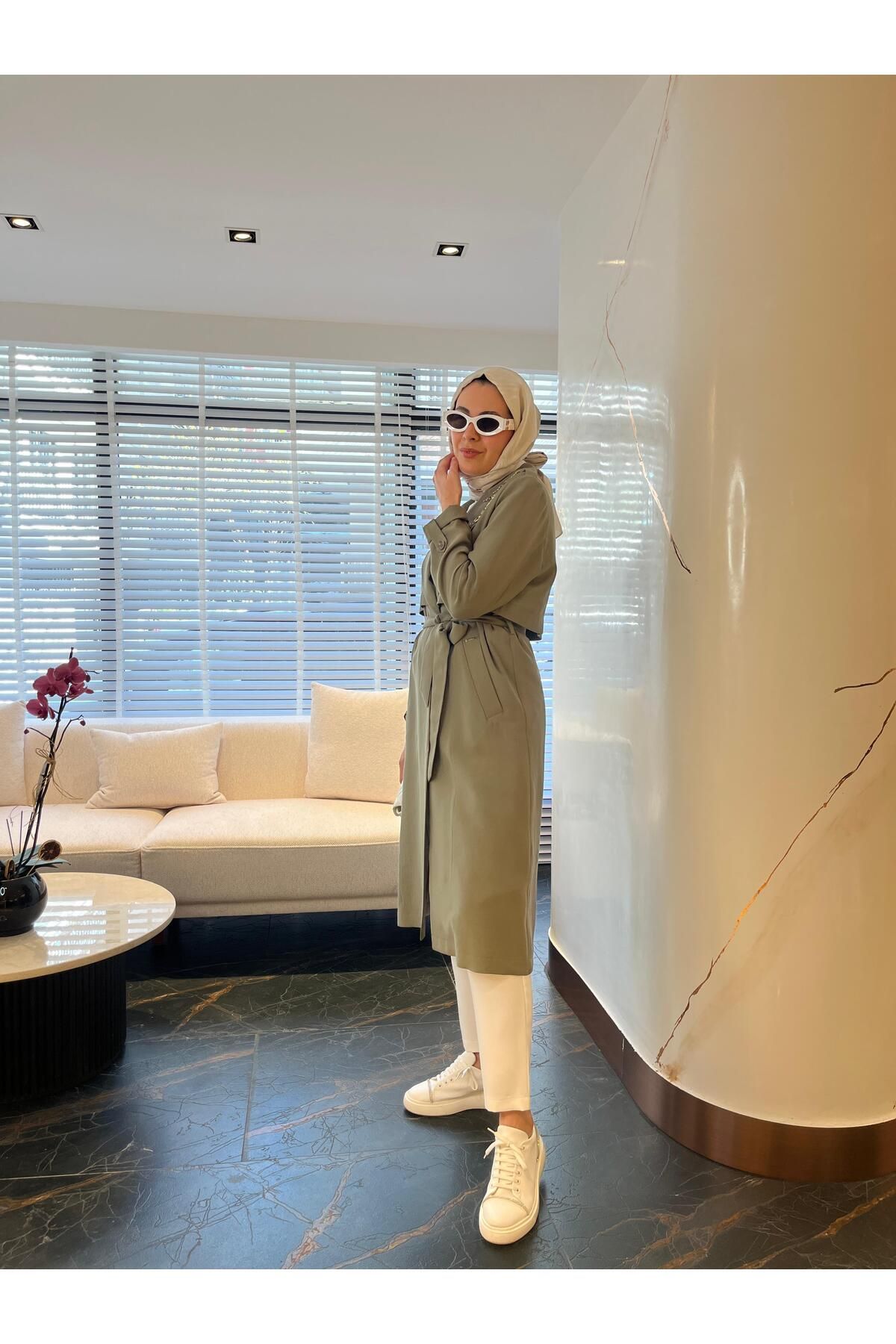 Moodbasic TAŞ İŞLEMELİ ASTARSIZ CUPRA TRENCH-2573
