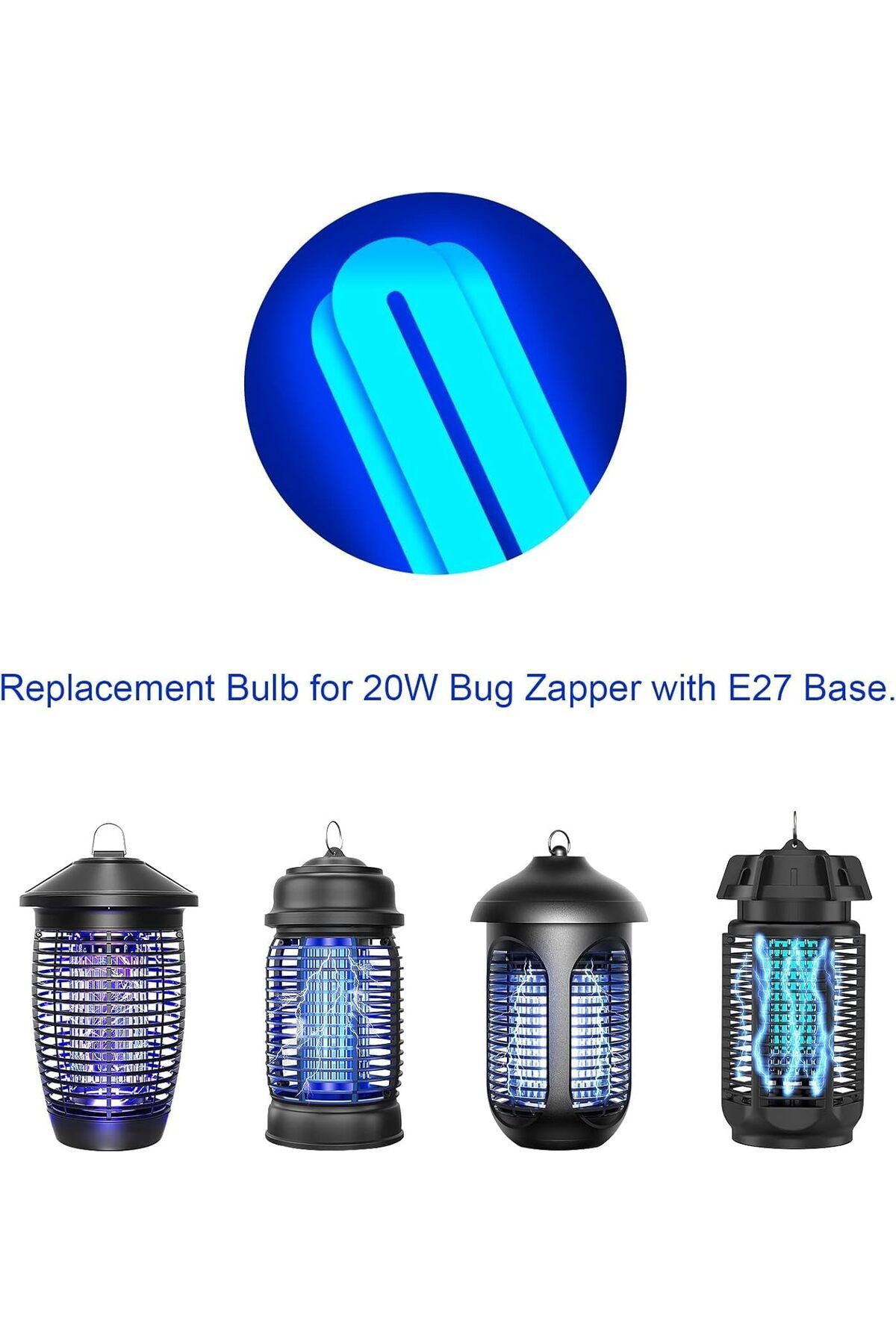 Generic-2 Pack 3U 20W Replacement Bulbs for Bug Zapper Light Bulb with E27 Base AC220-240V 6