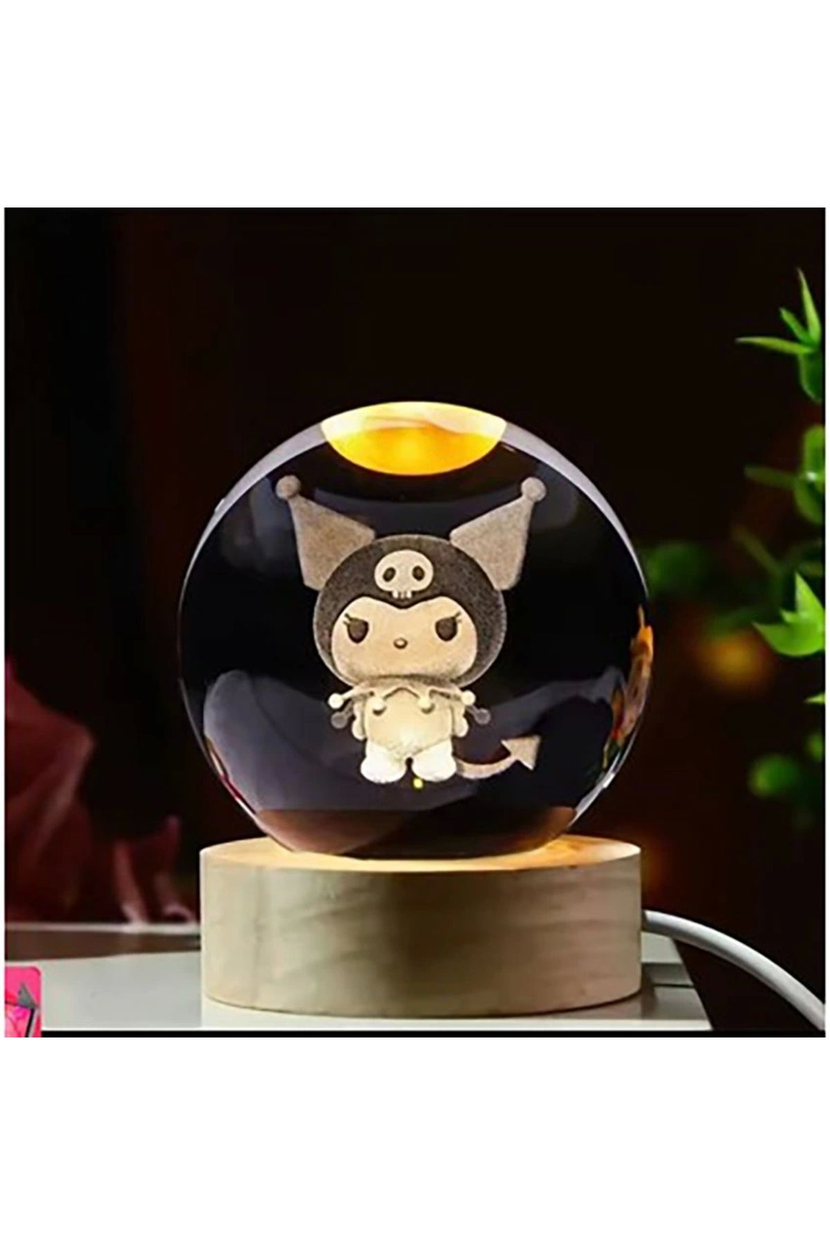 OurStyles Kuromi Işıklı Cam Küre Cap 6 Cm Kod 63