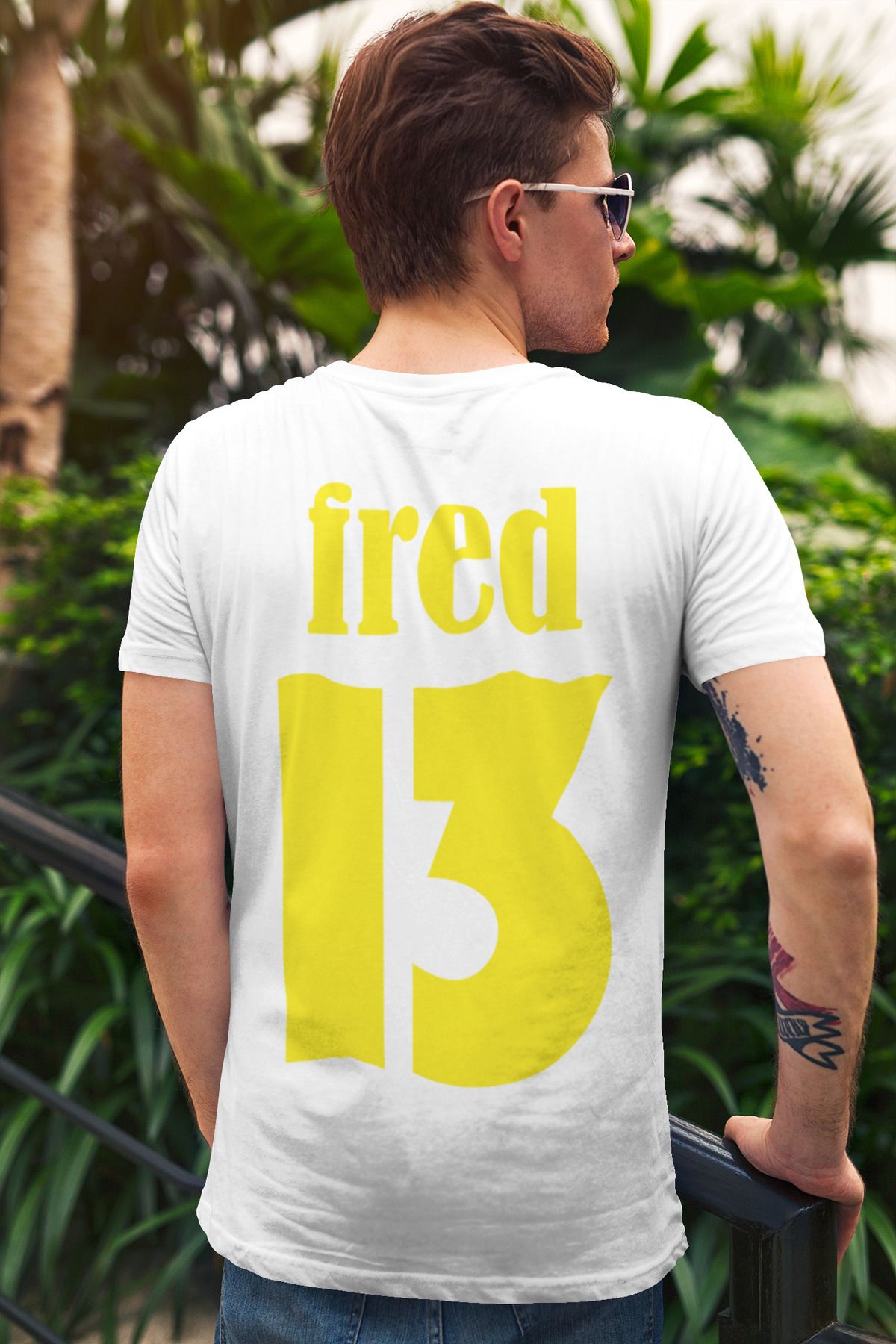 Biy Store Fred sırt forma baskılı unisex kadın erkek kısa kollu tişört t-shirt