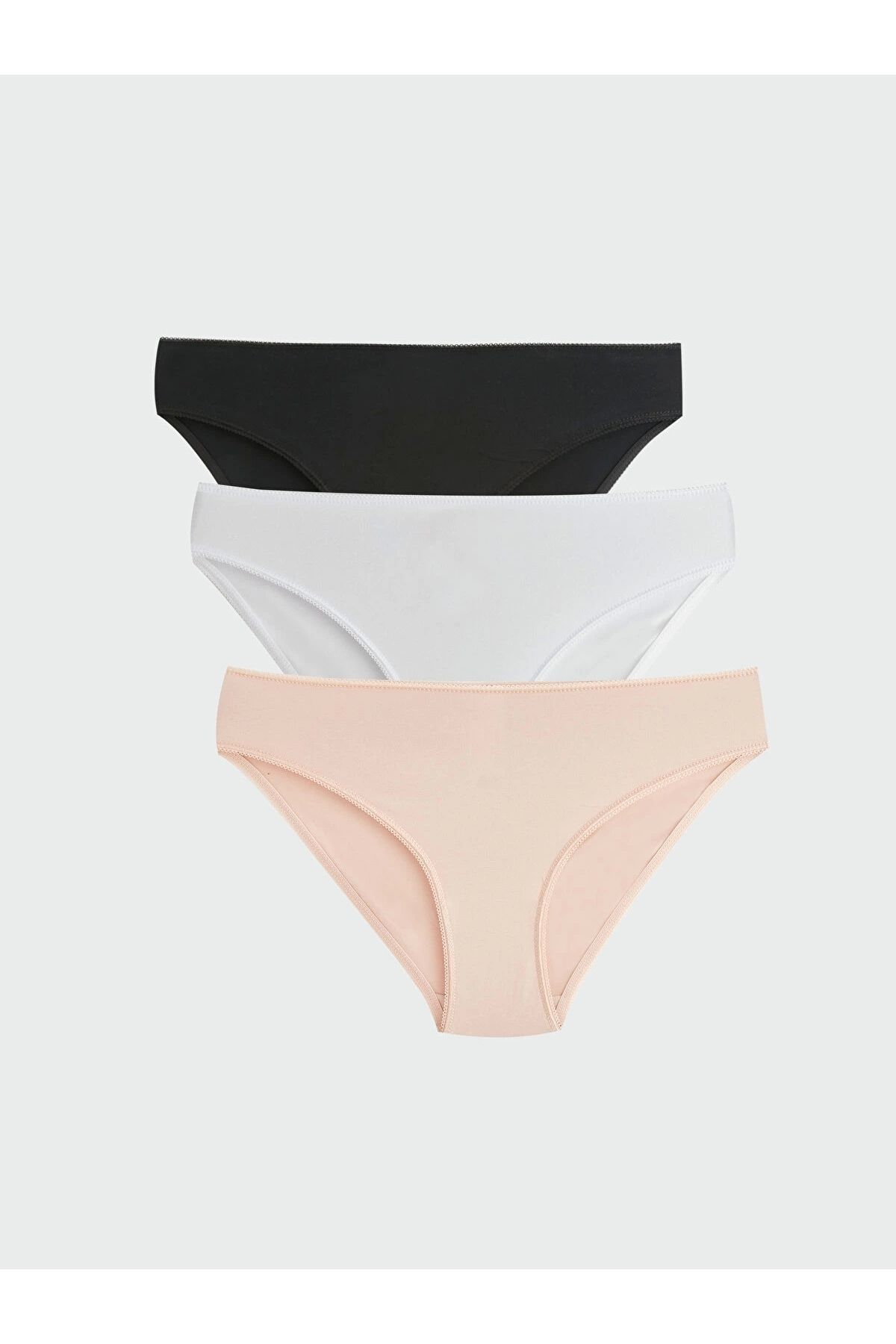 LC Waikiki LCW DREAM Beyaz Düz Bikini Külot 3'lü Paket