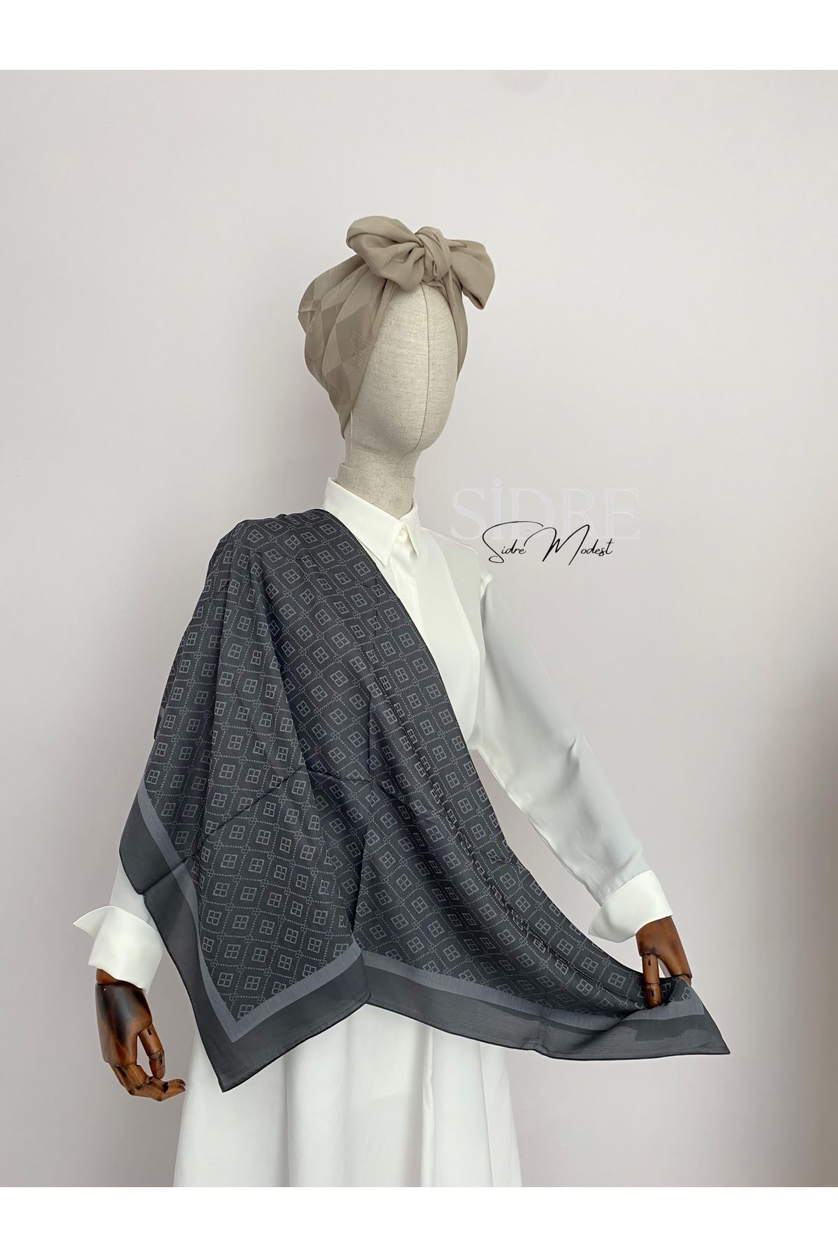 SİDRE MODEST Soft Antrasit Eşarp