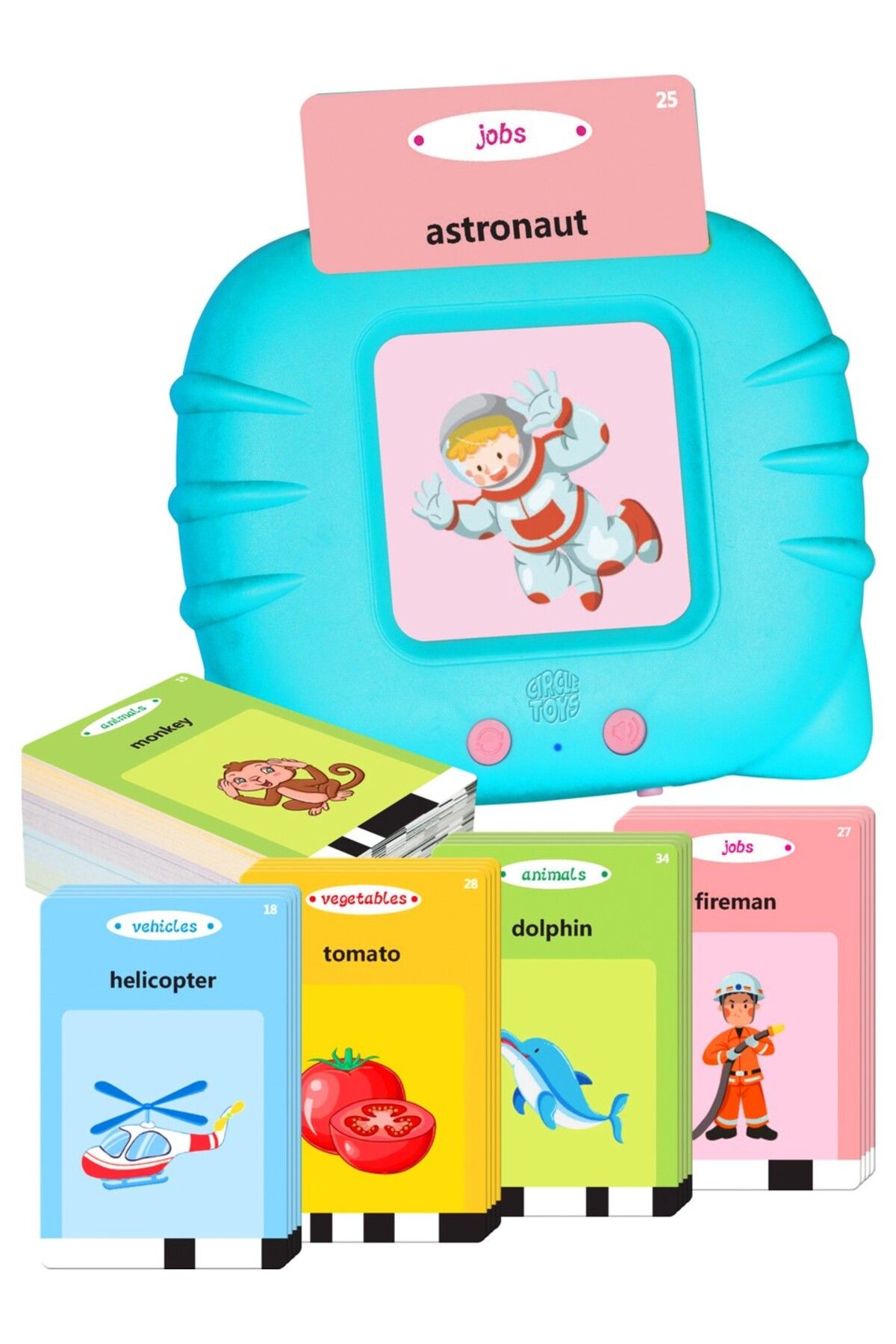 ToyznKidz İngilizce Konuşan Sesli Flash Eğitim Kartları 224 Görsel (Mavi)