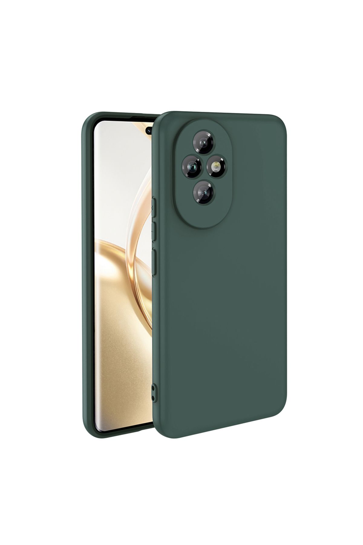 Nevarium Honor 200 Pro Kılıf Lansman İçi Kadife Kamera Korumalı Mara Silikon Kılıf - Koyu Yeşil