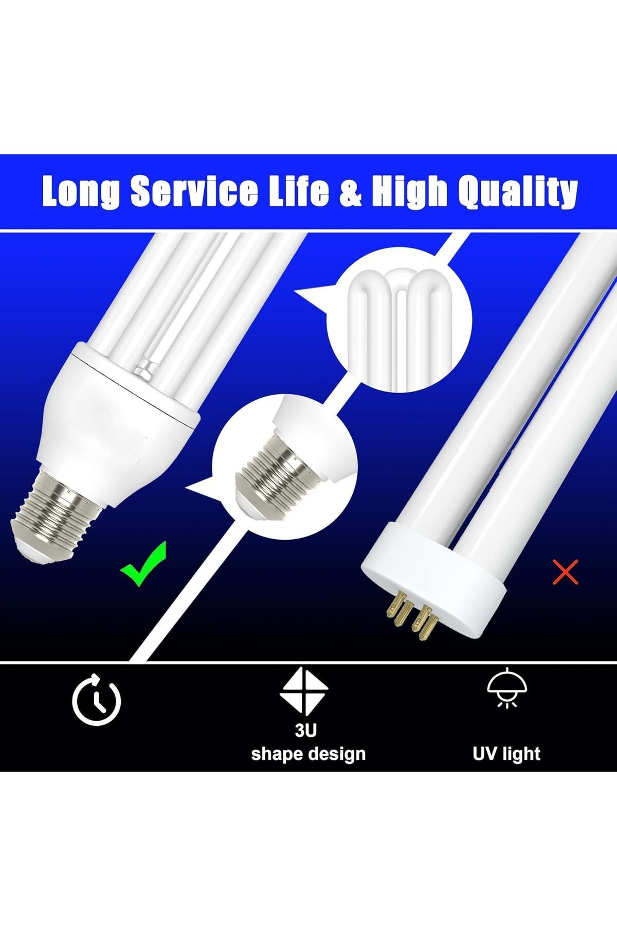 Generic-2 Pack 3U 20W Replacement Bulbs for Bug Zapper Light Bulb with E27 Base AC220-240V 8