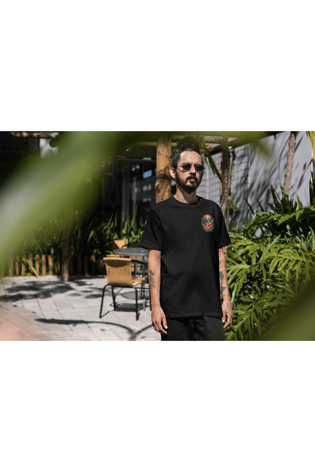 metafor Göğüs Baskılı Oversize Unisex T-shirt