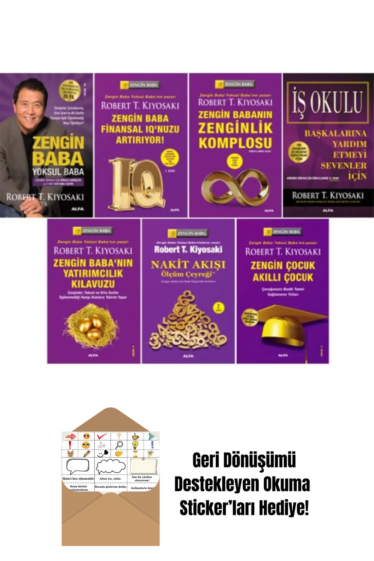 Alfa Yayınları Robert T. Kiyosaki 7 Kitap Set + Okuma Sticker'ları