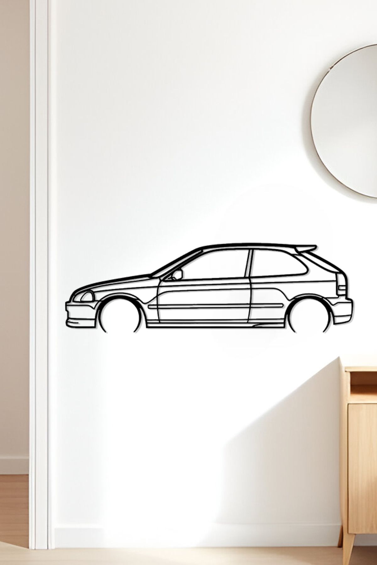 oalpo Civic Typer EK9 Modern Dekoratif Tablo, Dolap, Duvar ve Kapı Üzerine Uygun, 3D Baskı, 20cm