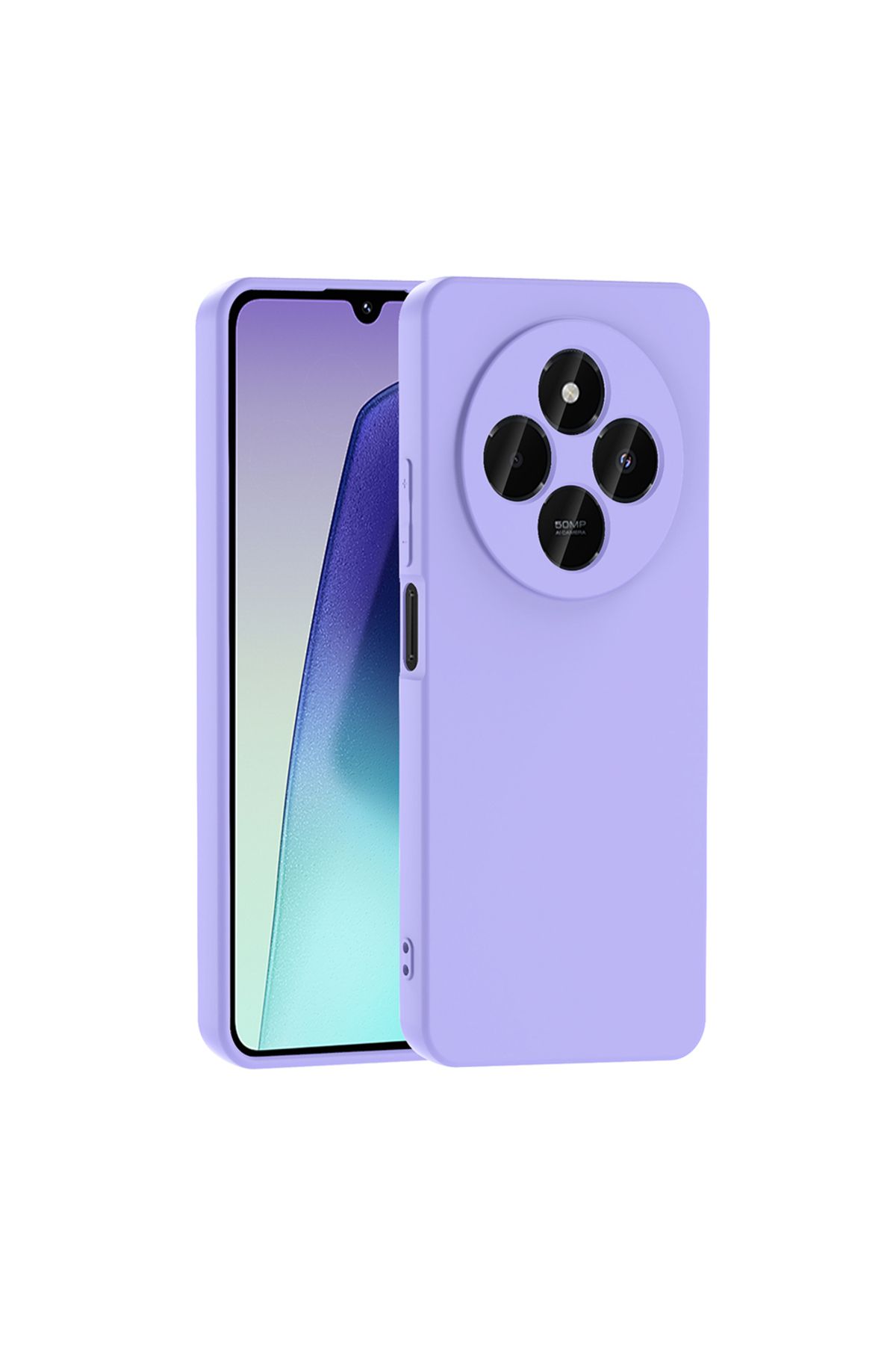 Nevarium Xiaomi Redmi 14C 4G Kılıf Lansman İçi Kadife Kamera Korumalı Mara Silikon Kılıf-Lila