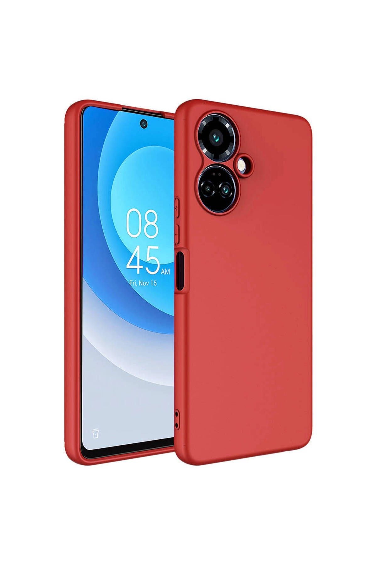 Nevarium Tecno Camon 19 Pro Kılıf Lansman İçi Kadife Kamera Korumalı Mara Silikon Kılıf - Kırmızı