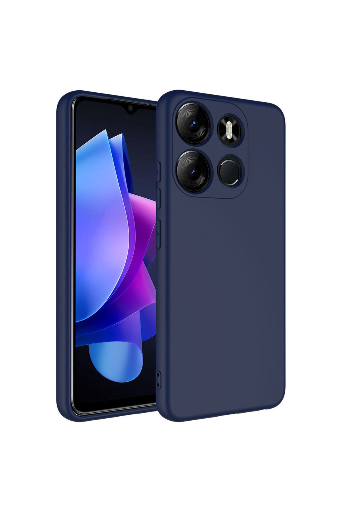 Nevarium Tecno Spark Go 2023 Kılıf Lansman İçi Kadife Kamera Korumalı Mara Silikon Kılıf - Lacivert