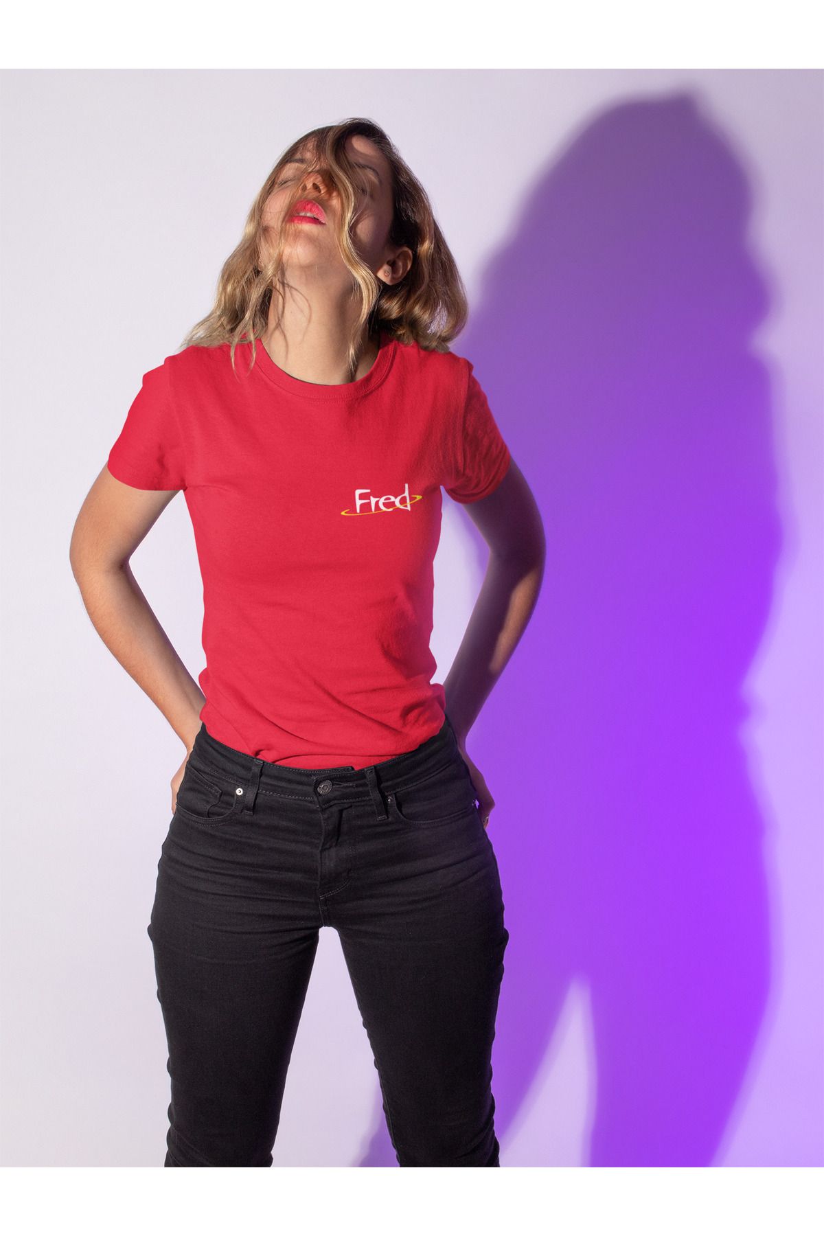 Biy Store Fred sırt forma baskılı unisex kadın erkek kısa kollu tişört t-shirt