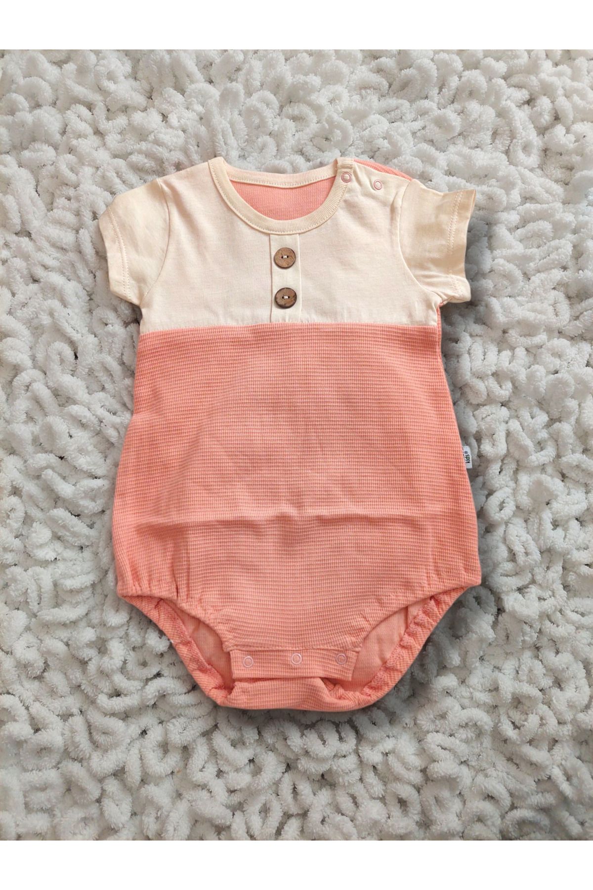 ANEMOM KİDS bebek %100 pamuklu gofre kumaş unisex romber