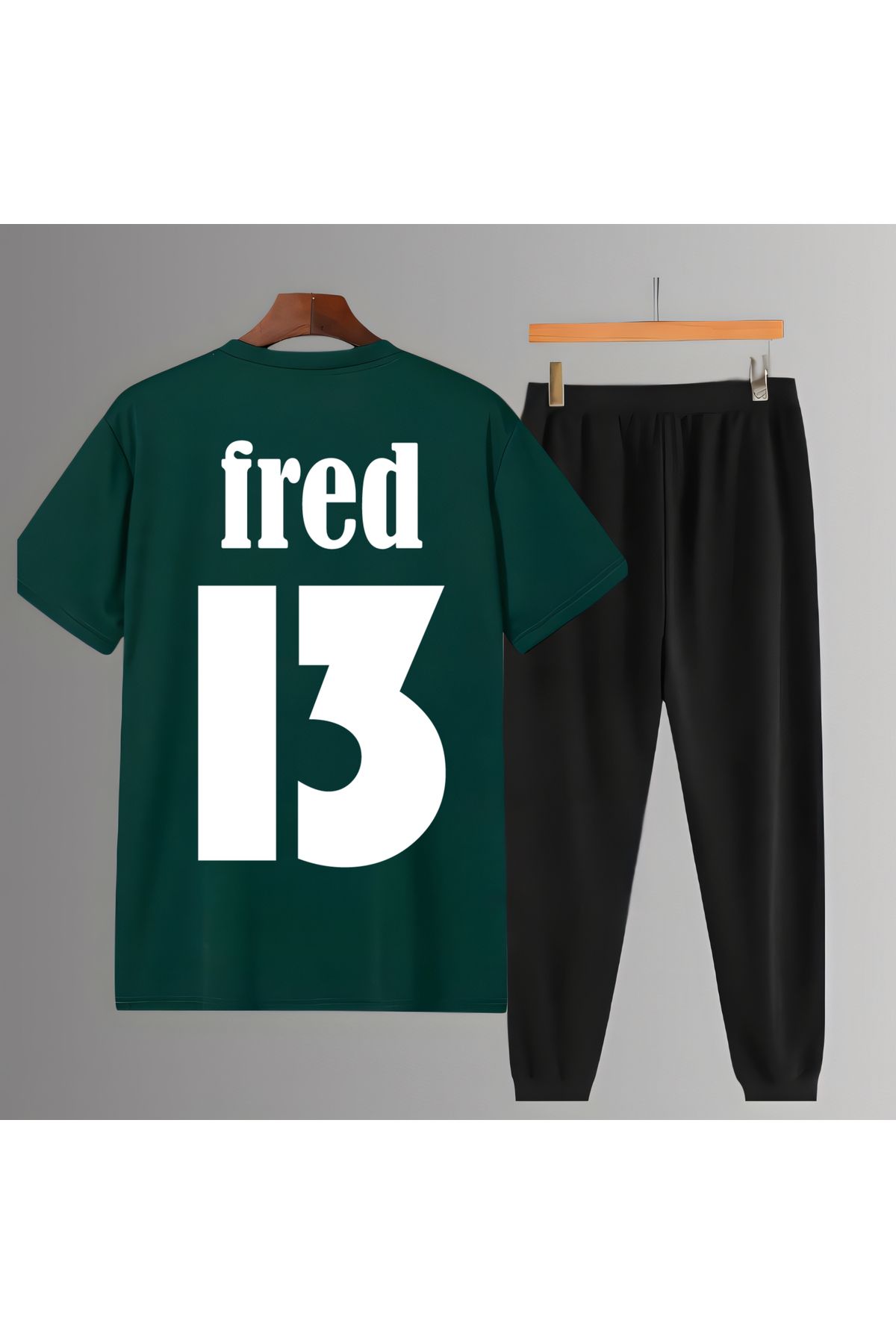 Biy Store Fred sırt forma baskılı unisex kadın erkek kısa kollu tişört t-shirt eşofman takımı