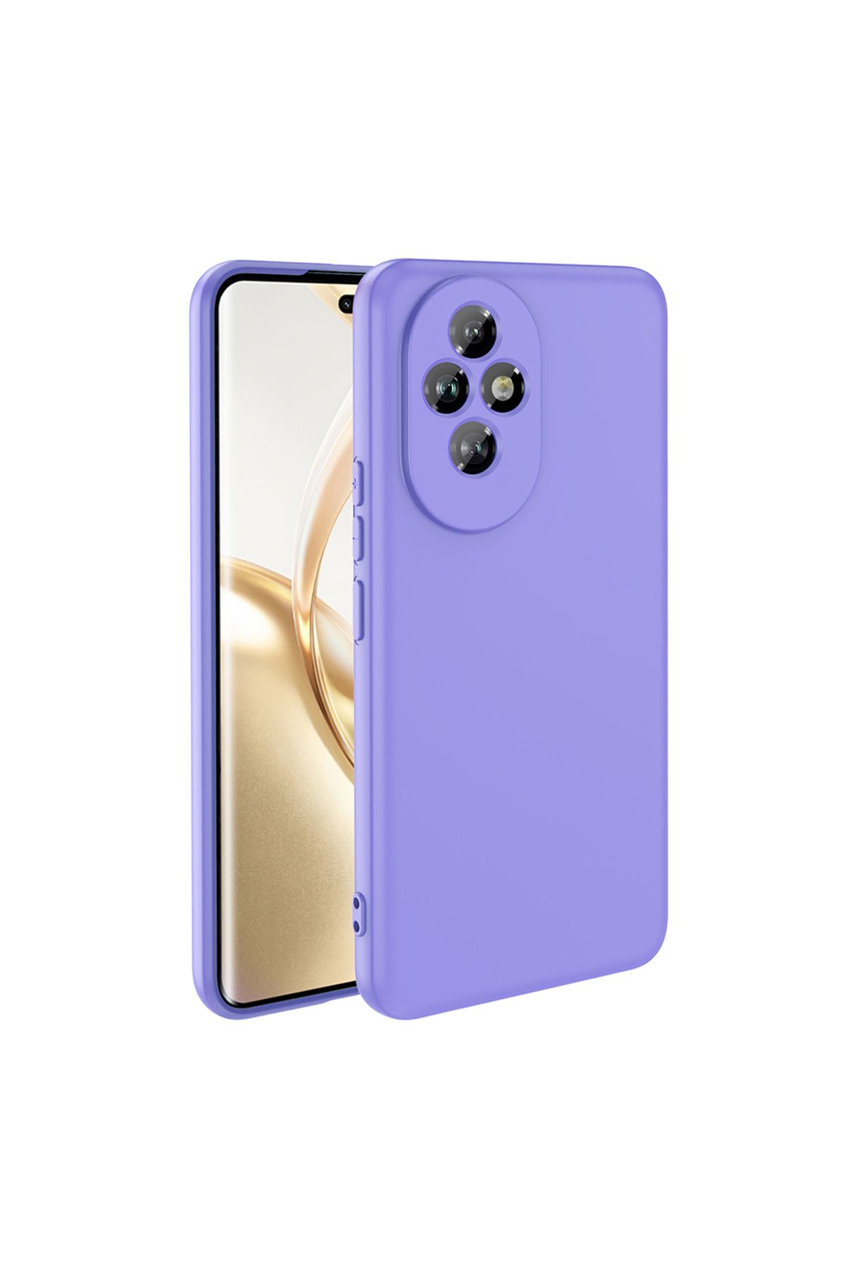 Nevarium Honor 200 Pro Kılıf Lansman İçi Kadife Kamera Korumalı Mara Silikon Kılıf - Lila