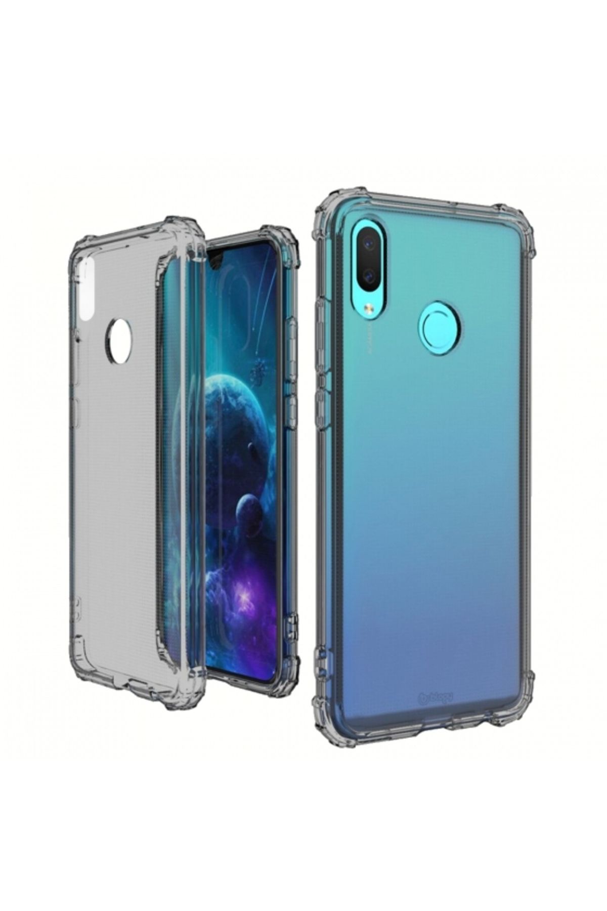 BLOGY P Smart 2019 ile Uyumlu Crystal Fit Kılıf Smoke Black