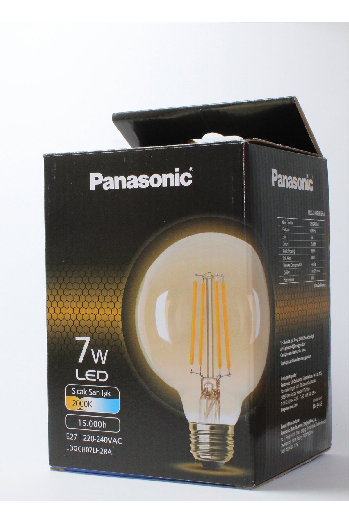 PANASONIC E27 FİLAMAN RUSTİK AMPÜL 630LM 2000K GOLD SICAK SARI IŞIK