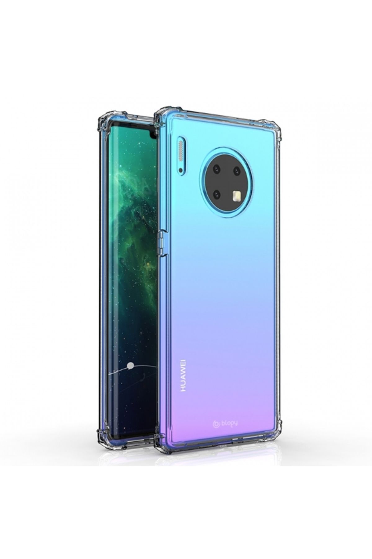 BLOGY Mate 30 Pro ile Uyumlu Crystal Fit Kılıf Crystal Clear