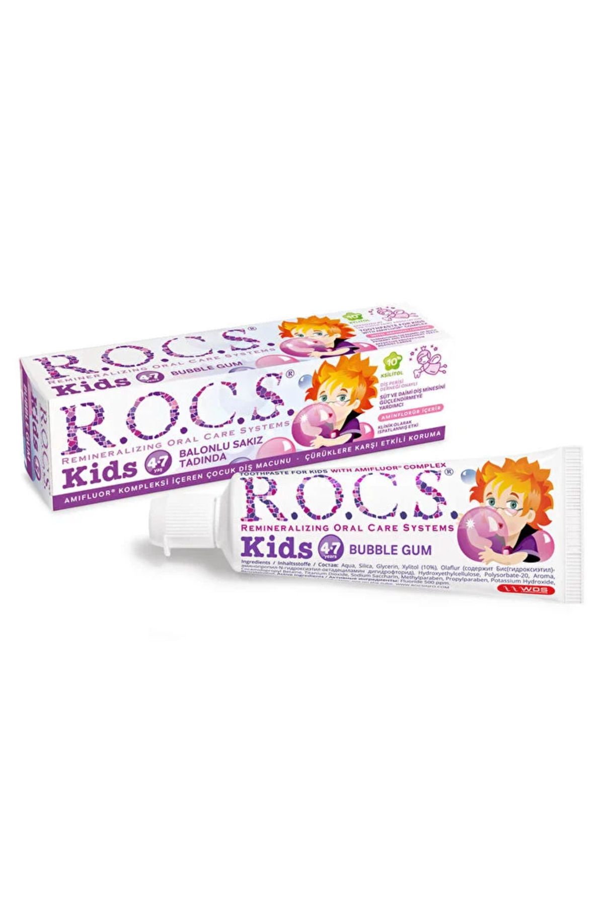 ROCSİDE Kids Diş Macunu 4-7 Yaş - Balon Sakızı Tadında - 45 gr